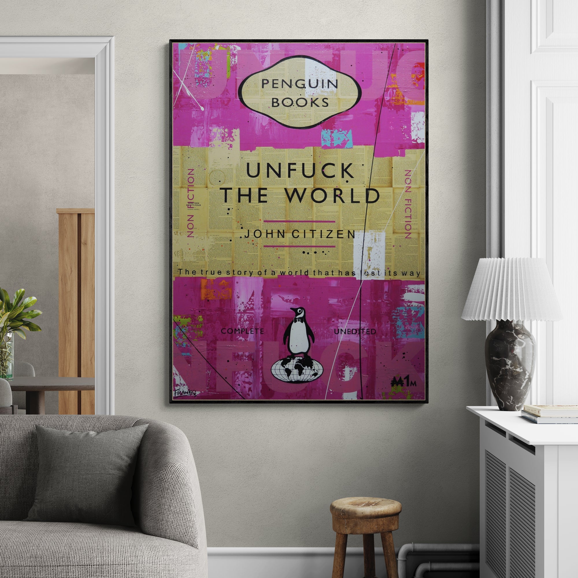 Your World 140cm x 100cm Urban Pop Book Club Painting