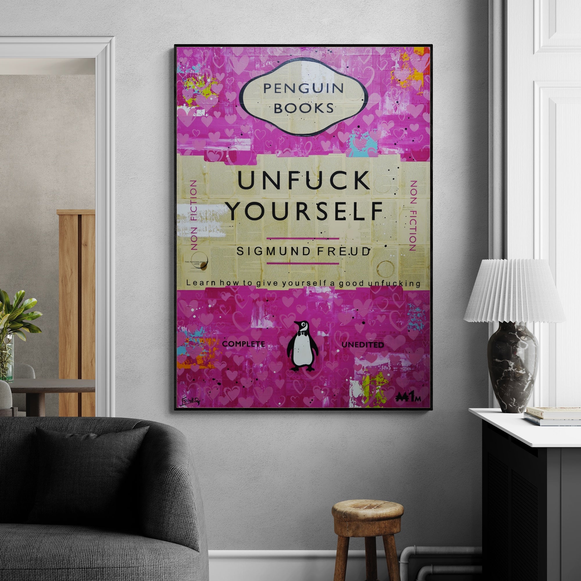 Be Kind to Yourself 140cm x 100cm Cooking Urban Pop Book Club Painting