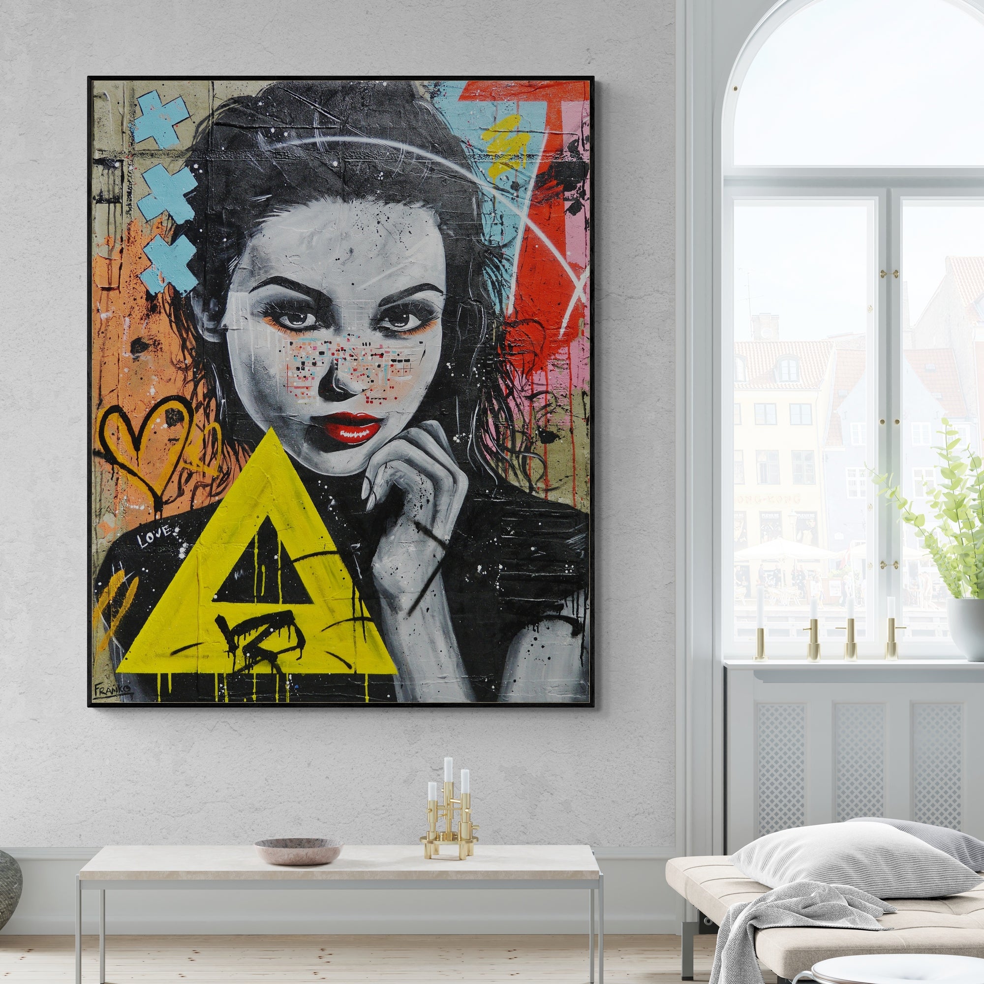 Tags 120cm x 150cm Sexy Concrete Textured Street Art Painting