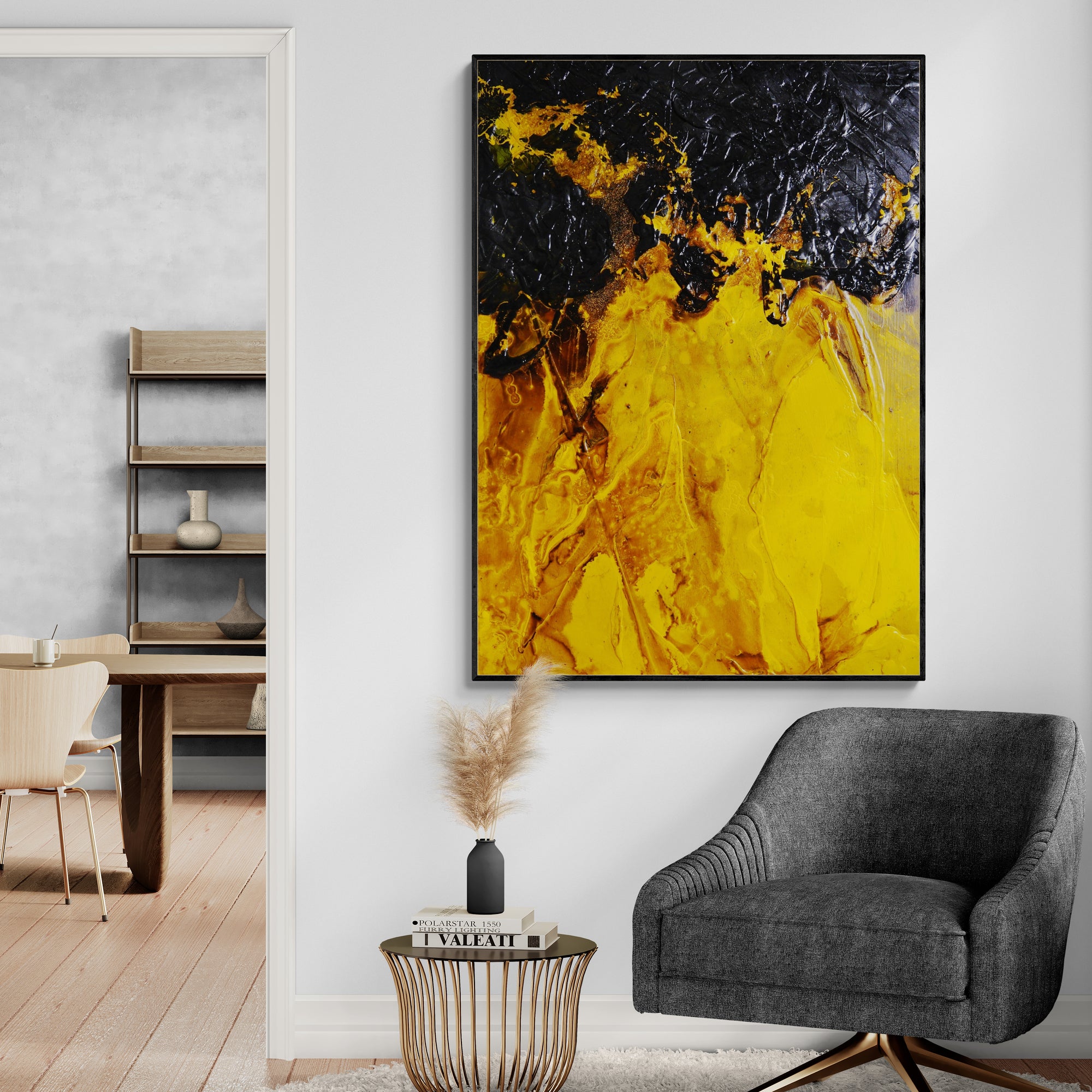 Sunflower and Rust 140cm x 100cm Portrait/Landscape Textured Abstract Painting