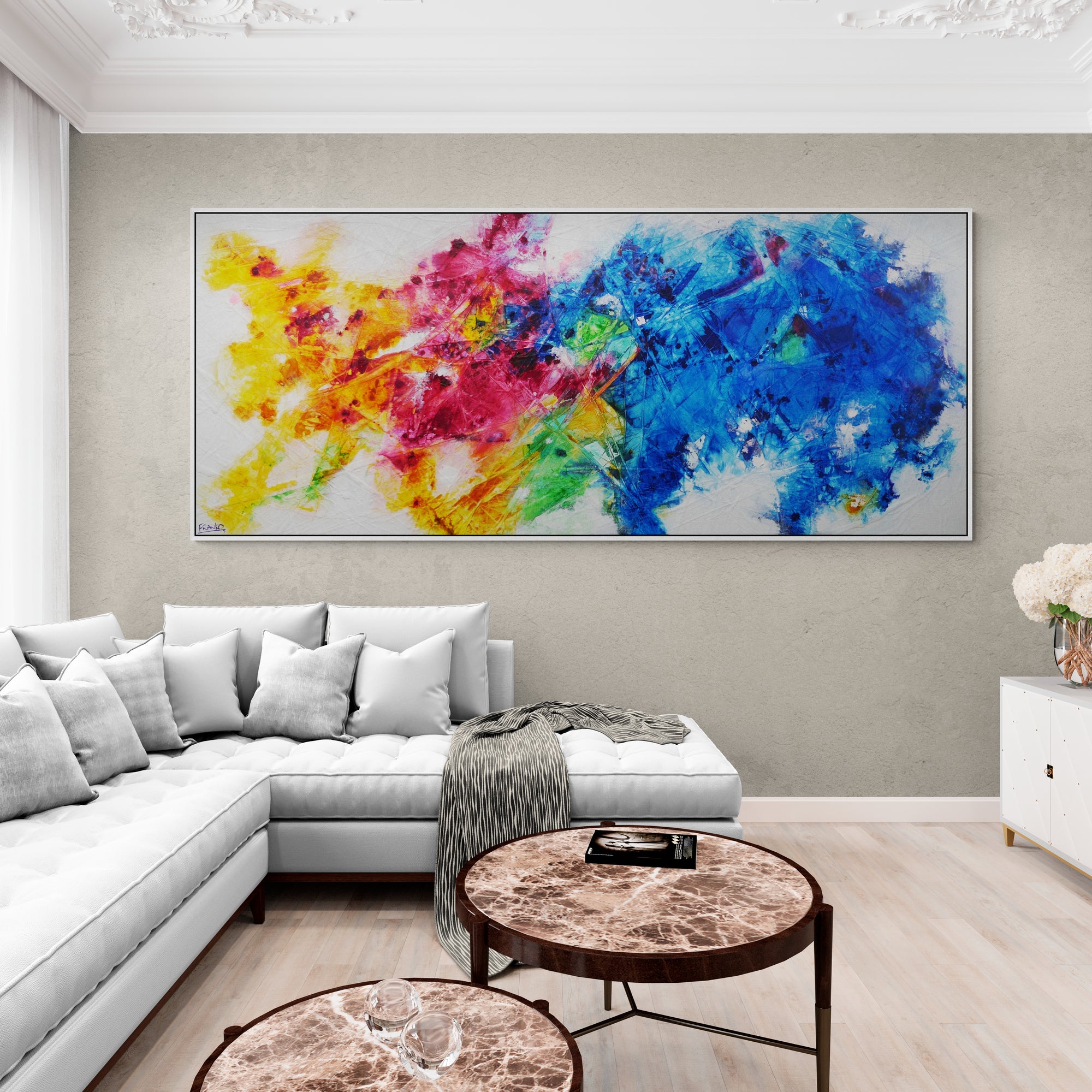 Colour Torque 240cm x 100cm Colourful Textured Abstract Painting