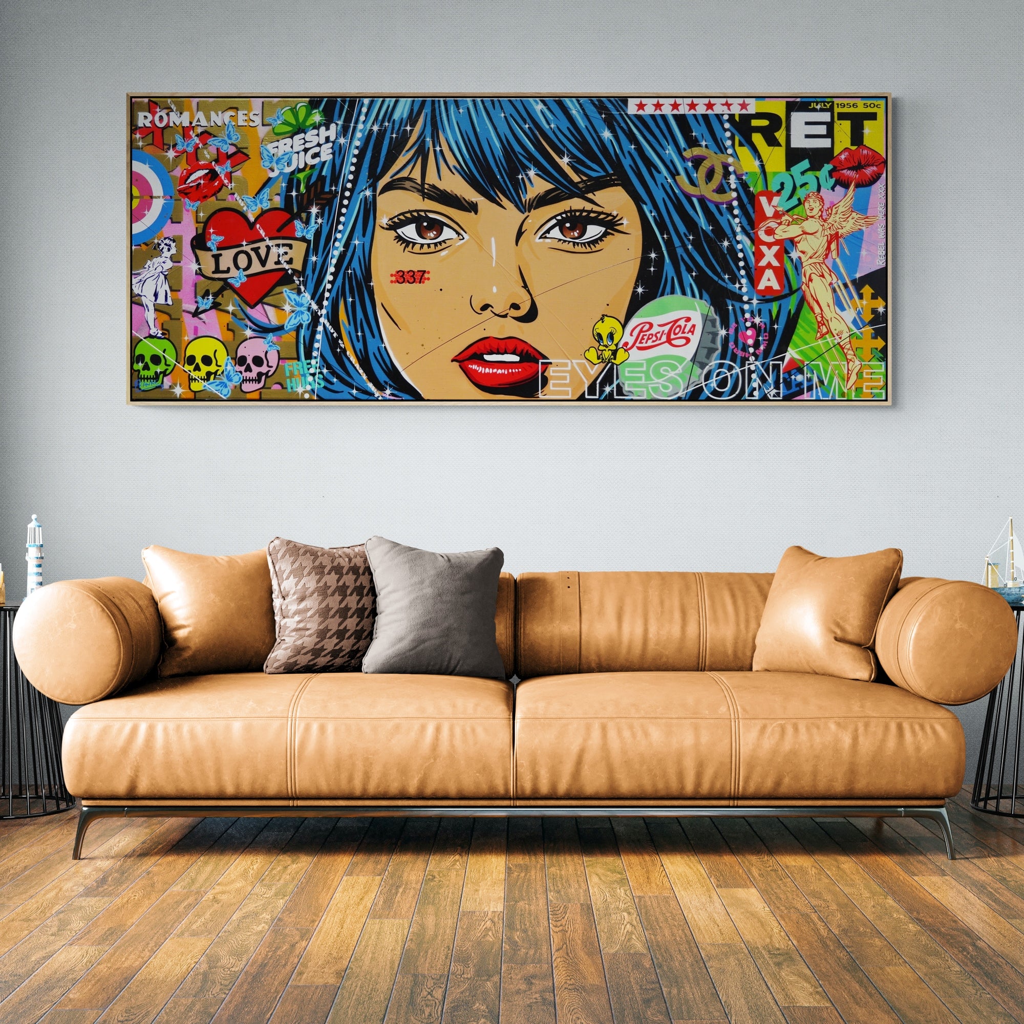 All Eyes On Me 200cm x 80cm Textured Urban Pop Art Painting