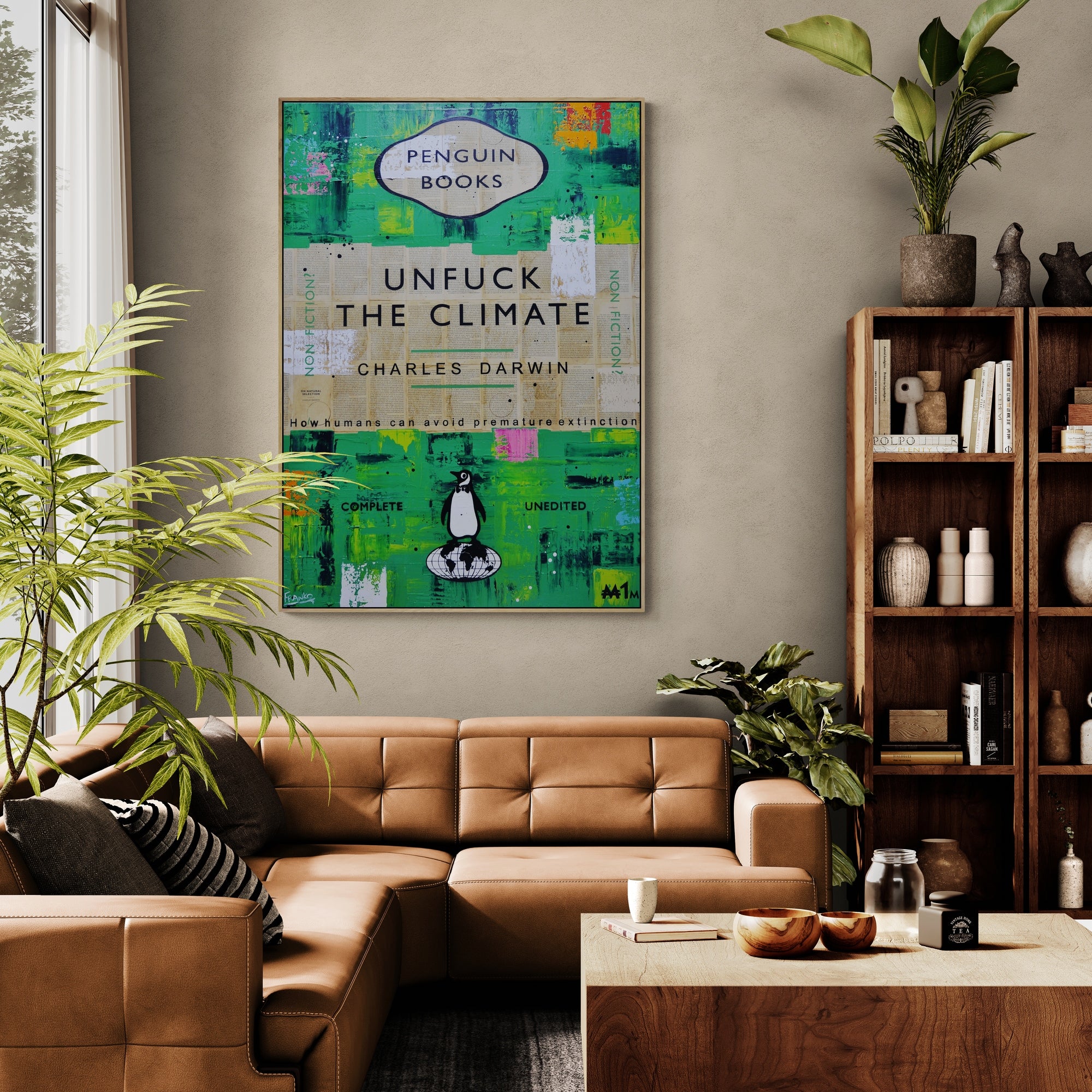 Natural Selection 140cm x 100cm Unfuck The Climate Urban Pop Book Club Painting