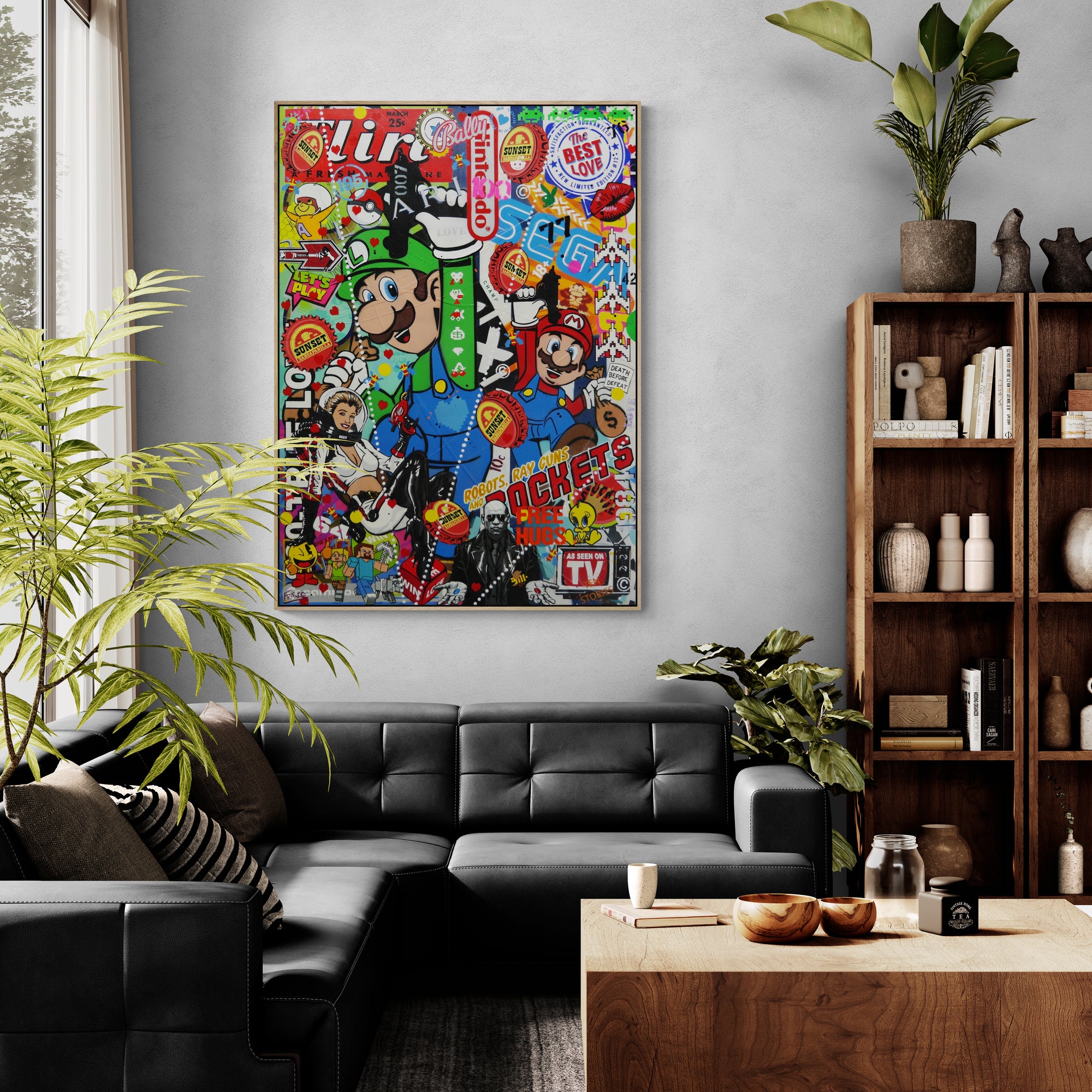 Italian Bandits 100cm x 140cm Textured Urban Pop Art Painting (SOLD)