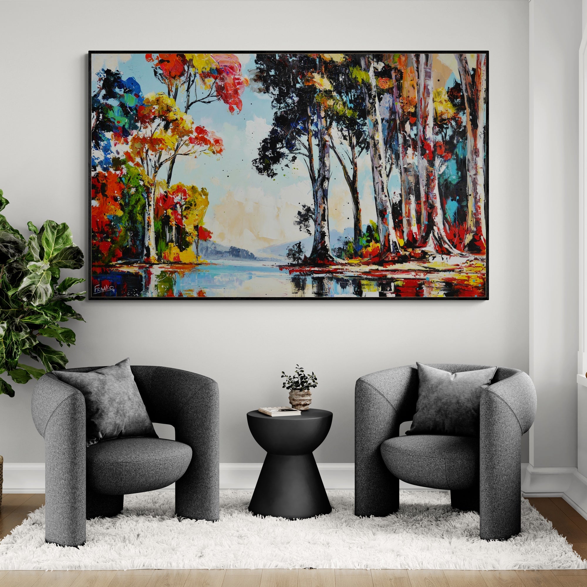 The Reach 160cm x 100cm Framed Landscape Textured Abstract Realism Painting