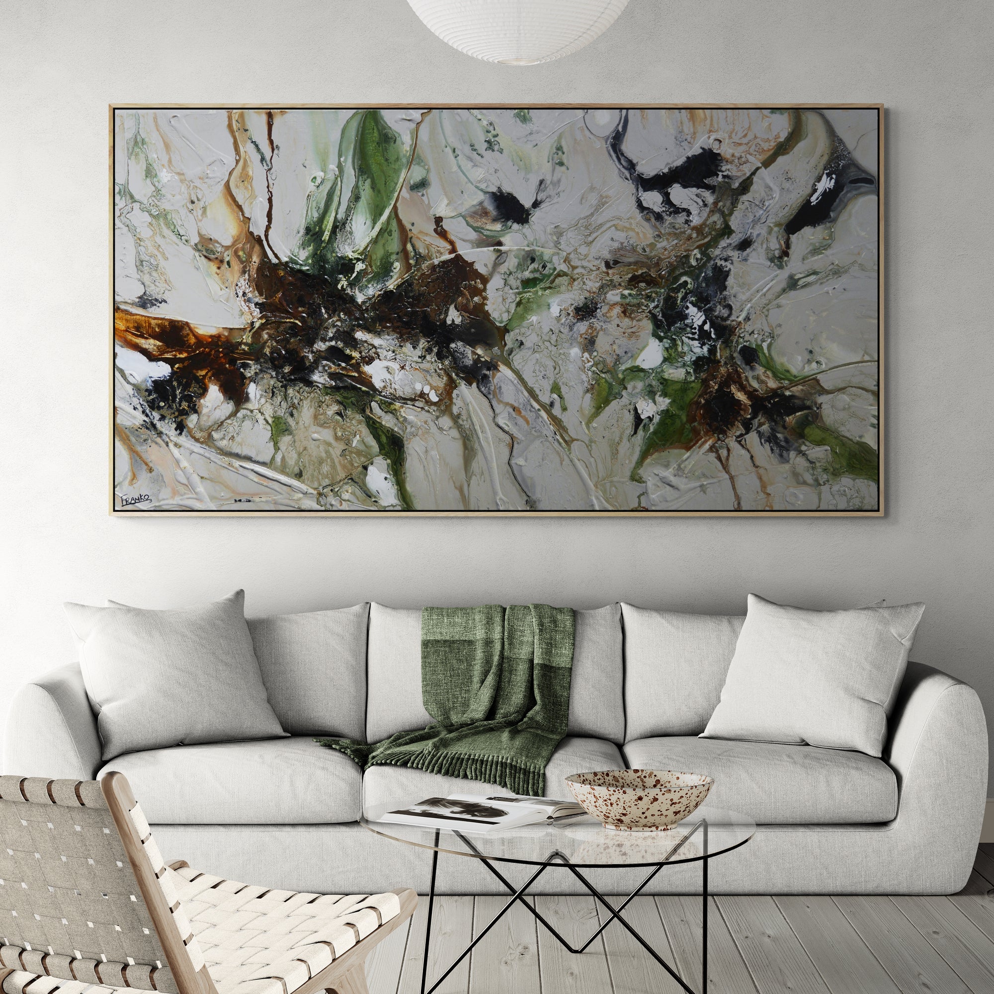 Olives and Coconuts 190cm x 100cm Textured Abstract Painting-Abstract-[Franko_Artist]-[Australian_artist]-[Gold_Coast]-[Brisbane]-[modern]-[contemporary]-[original]-[Large_artwork]-[The_Block]-[Dream_Homes]-[ideas]-[Grand_Designs]-[Art_Lover]-Franklin Art Studio