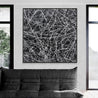 Frozen Squared 150cm x 150cm Black White Textured Abstract Painting-Abstract-Franko-[huge]-[Australian]-[best Selling]-Franklin Art Studio
