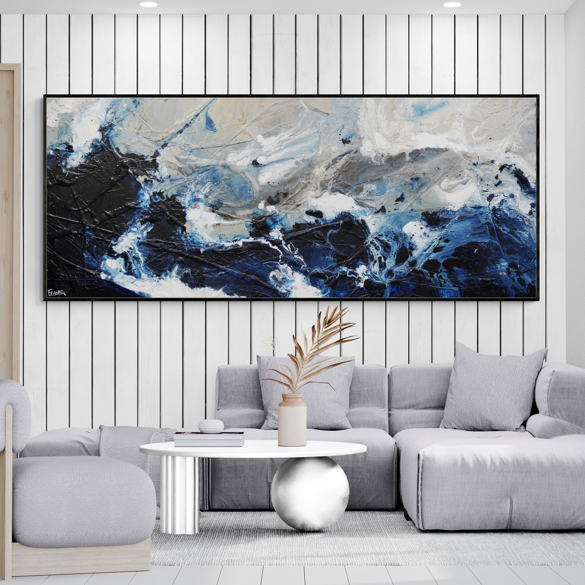 Midnight Mafia 240cm x 100cm Textured Abstract Painting (SOLD)
