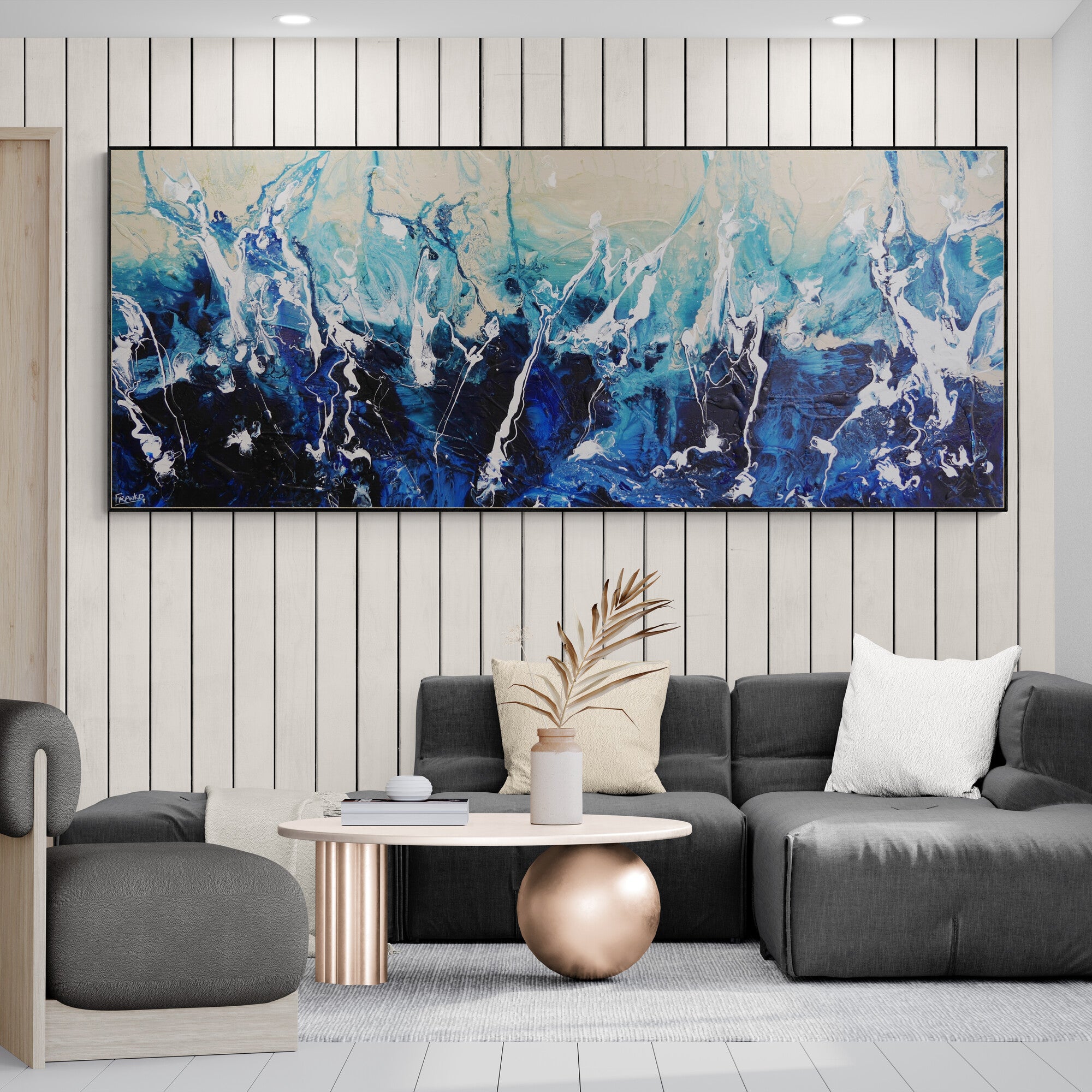 Swoosh 240cm x 100cm Textured Abstract Painting (SOLD)