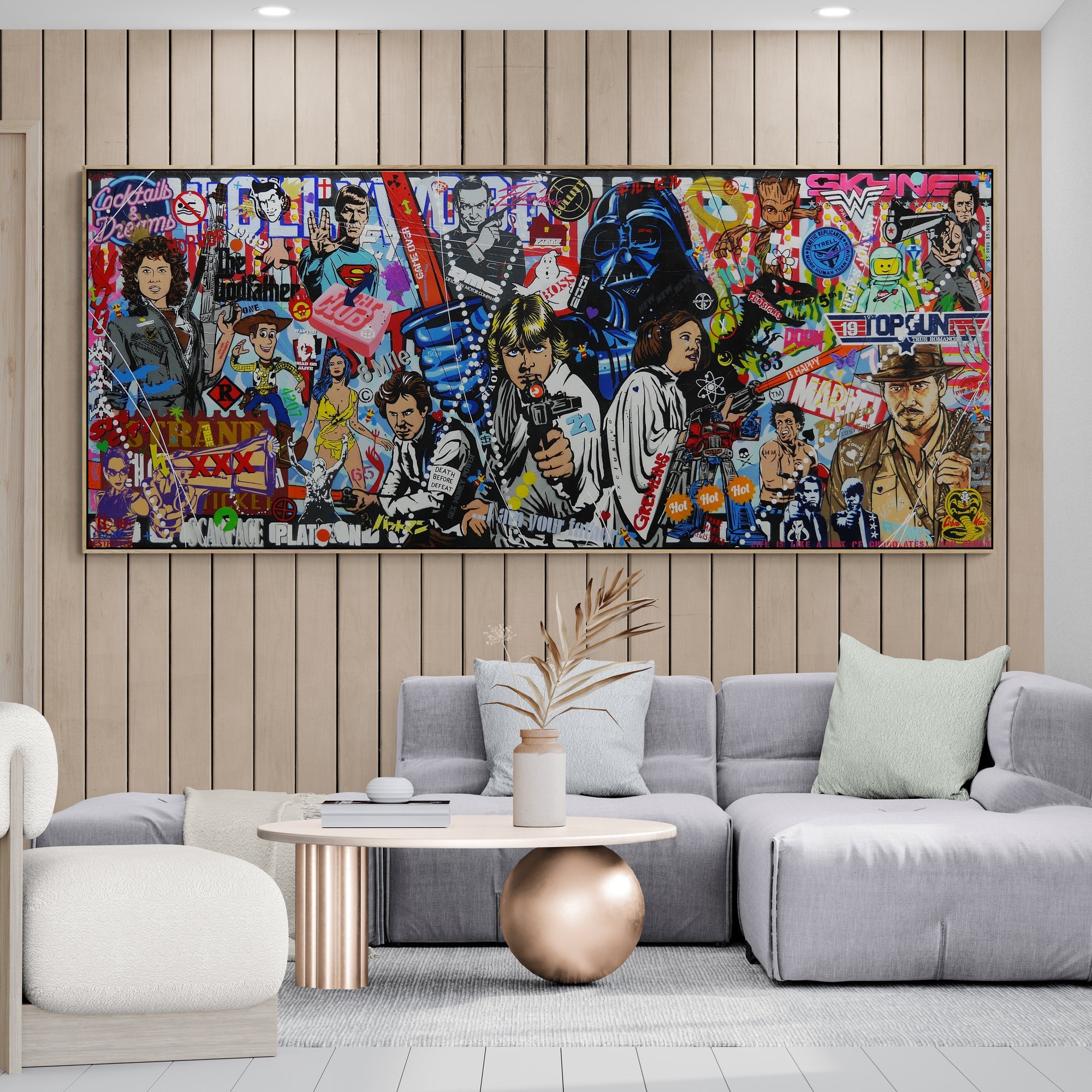 Super Cinematica 240cm x 100cm Textured Urban Pop Art Painting