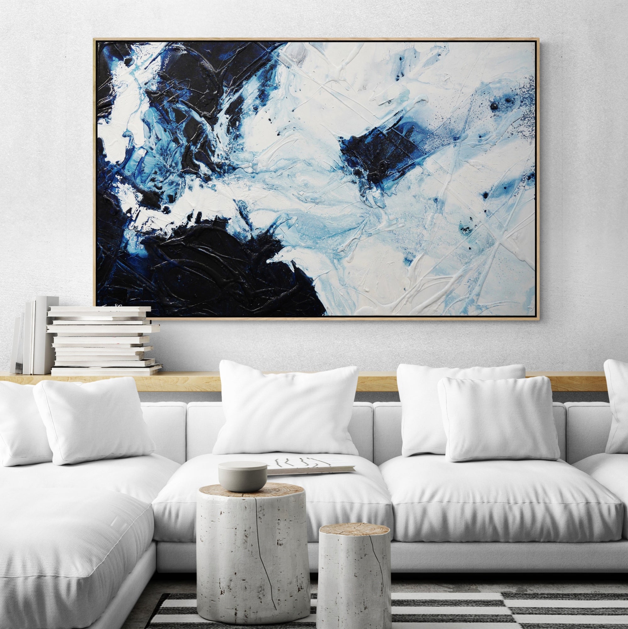 Midnight Sugar 160cm x 100cm Textured Abstract Painting