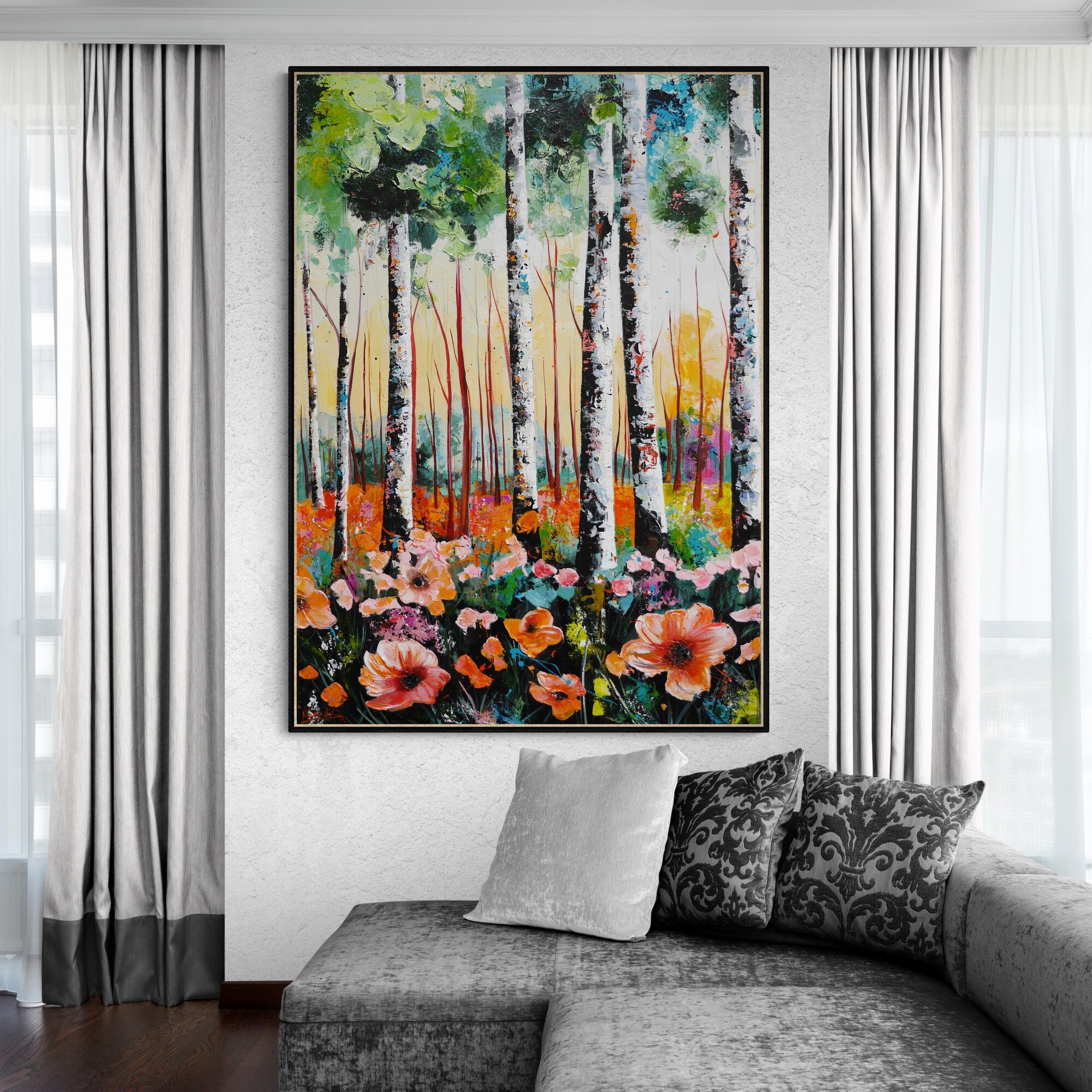 Blush 100cm x 140cm FRAMED Australian Landscape Abstract Realism Textured Painting (SOLD)