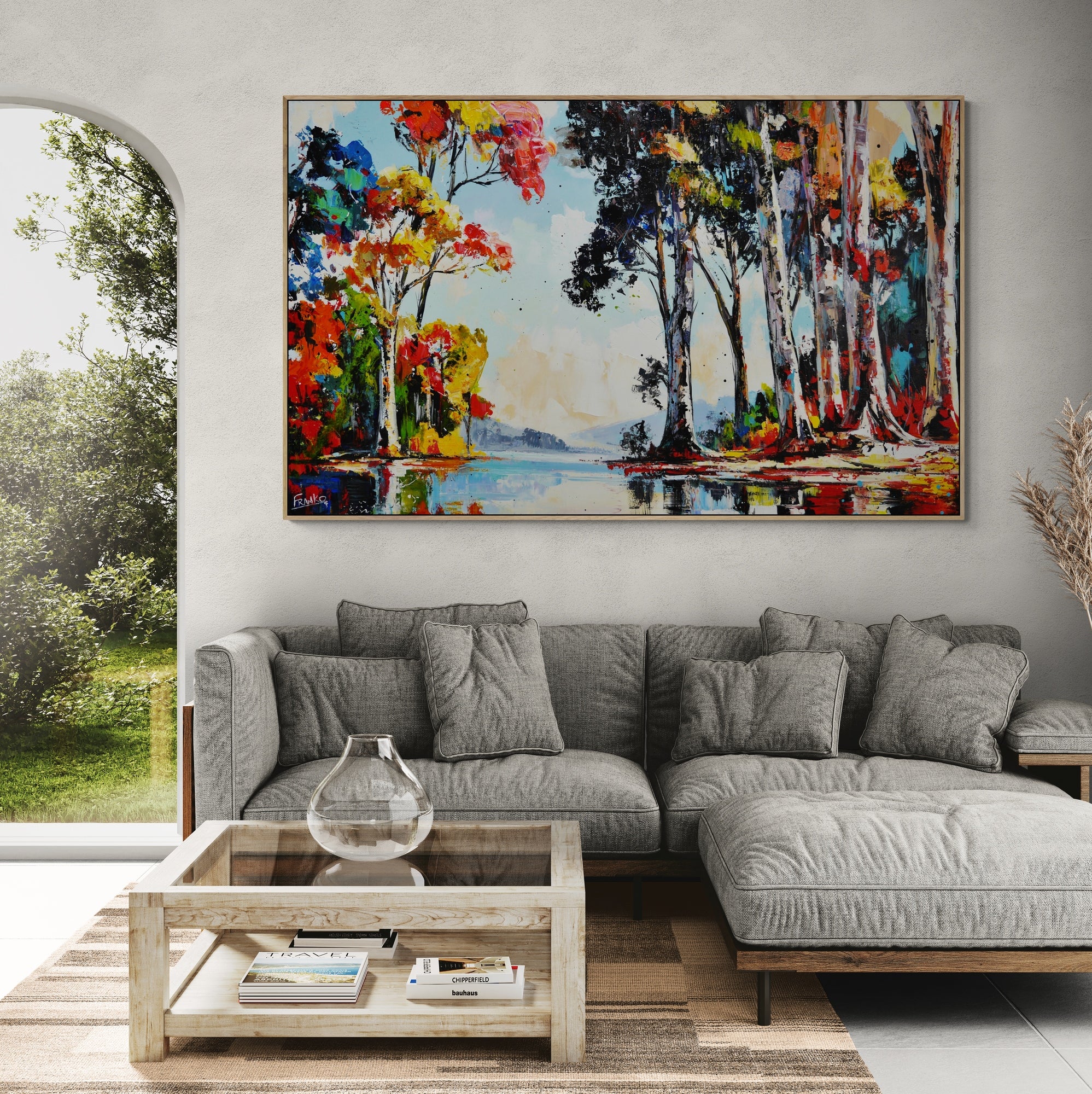 The Reach 160cm x 100cm Framed Landscape Textured Abstract Realism Painting