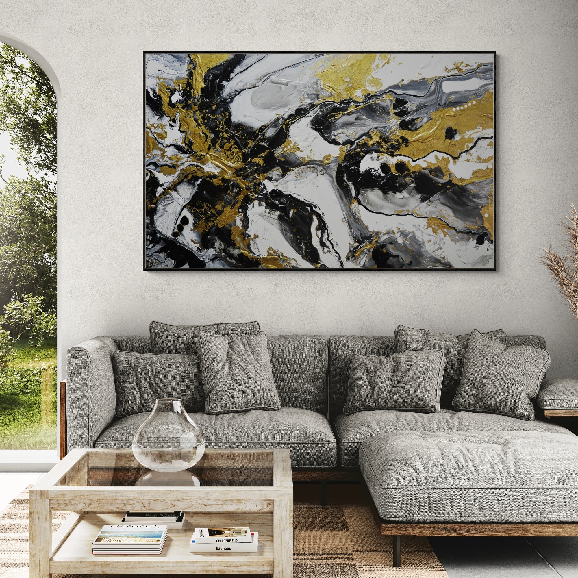 Golden Anatomy 160cm x 100cm Textured Abstract Painting