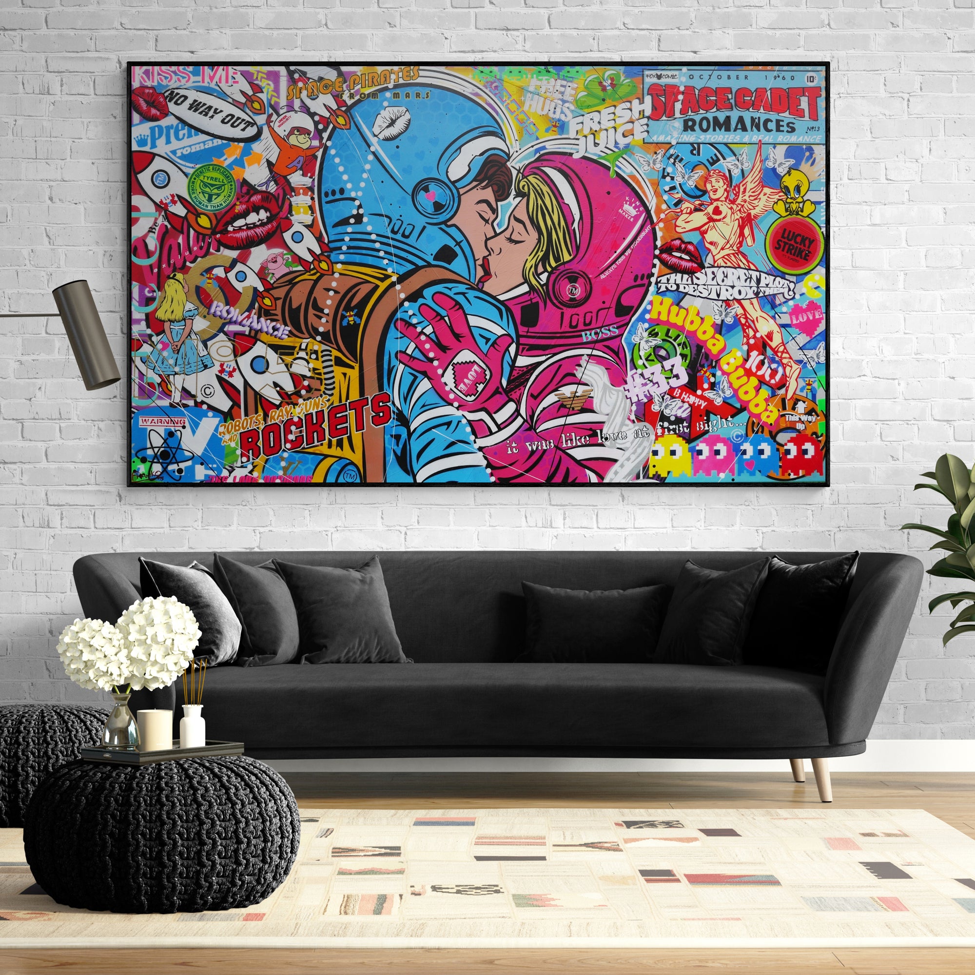 Cadets Romance 200cm x 120cm Textured Urban Pop Art Painting-Urban Pop Art-[Franko Artist]-[The Block]-[Dream Homes]-[ideas]-Franklin Art Studio