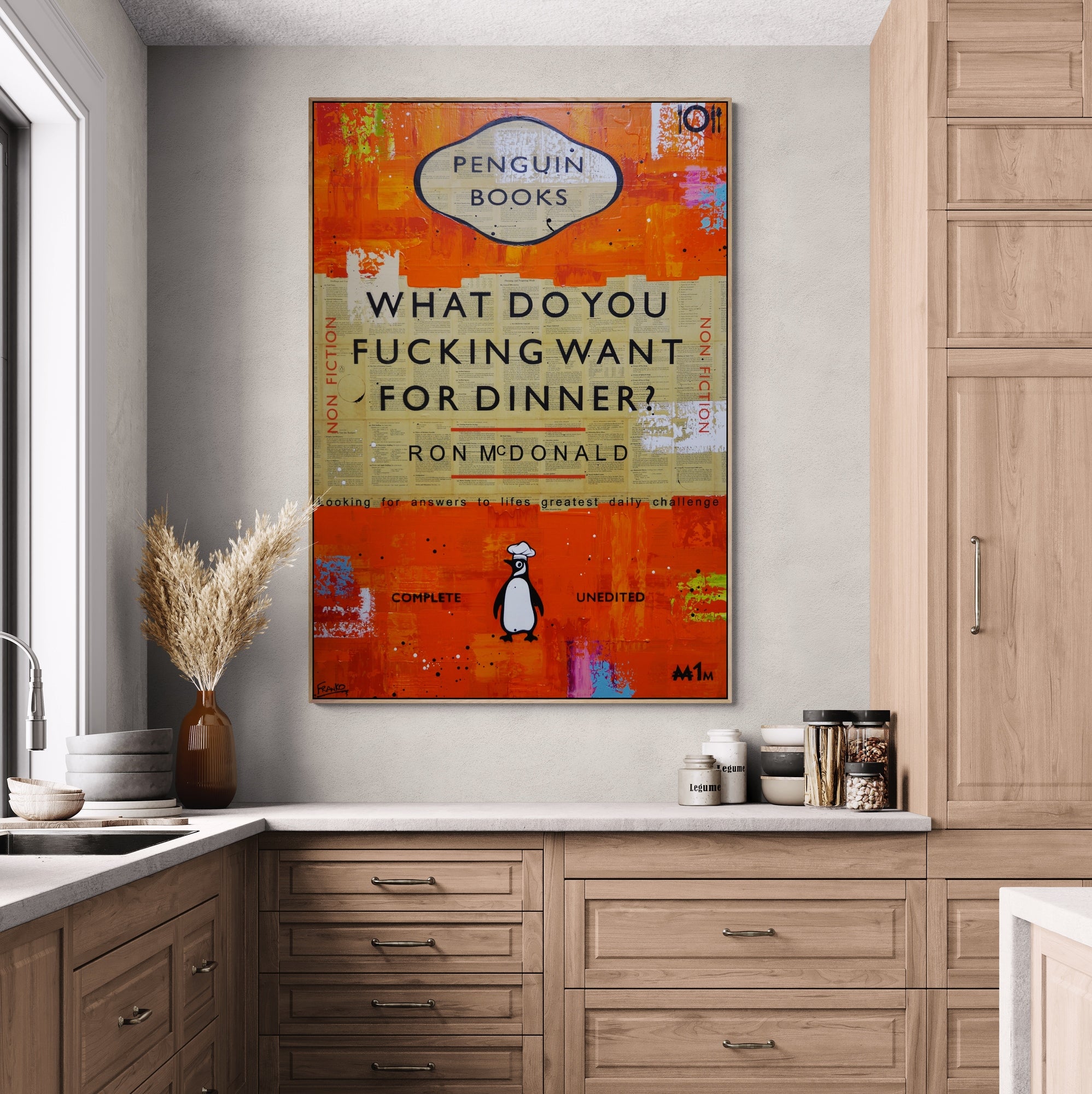 Dinner Time 140cm x 100cm Cooking Urban Pop Book Club Painting
