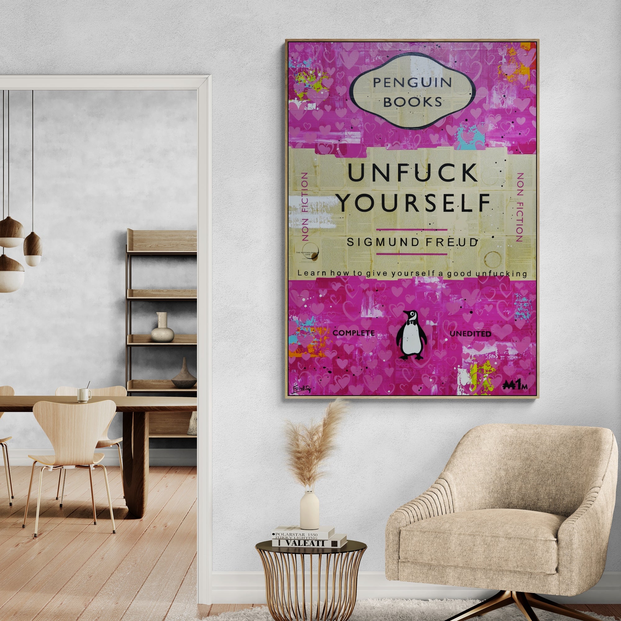 Be Kind to Yourself 140cm x 100cm Cooking Urban Pop Book Club Painting