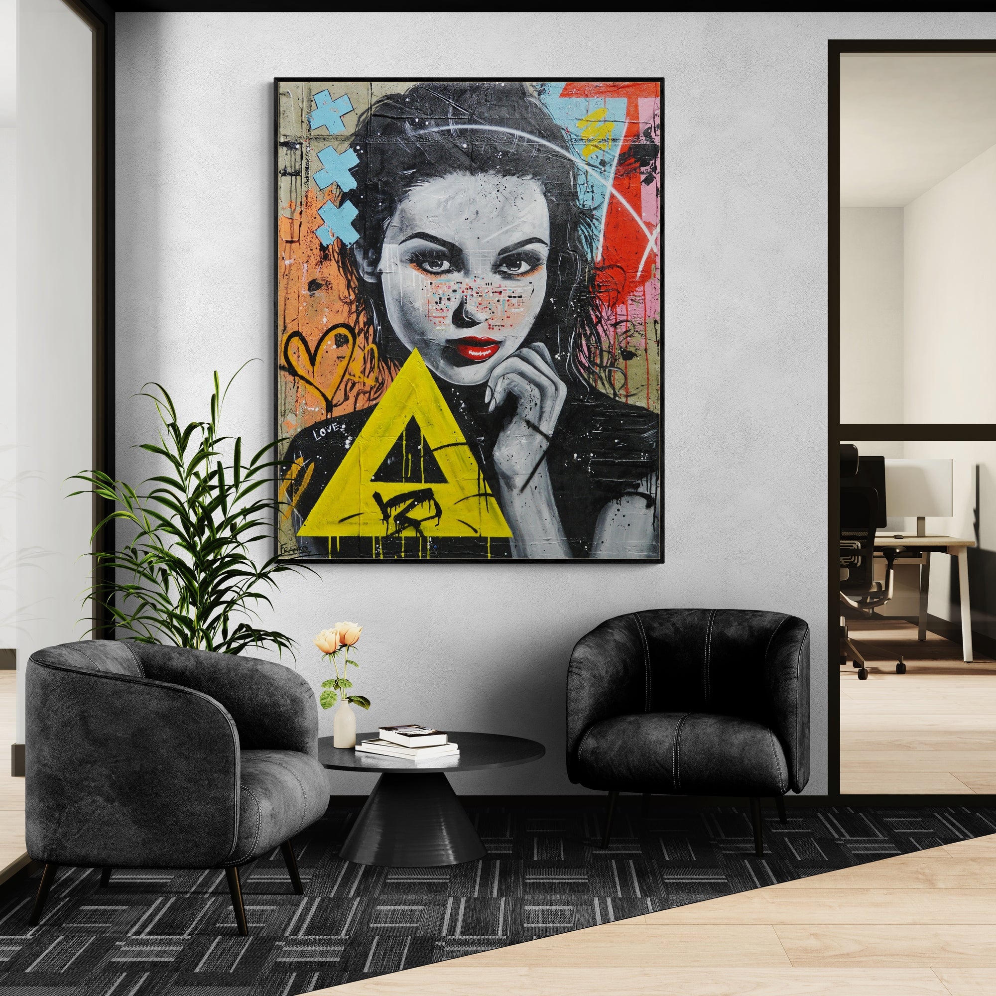 Tags 120cm x 150cm Sexy Concrete Textured Street Art Painting
