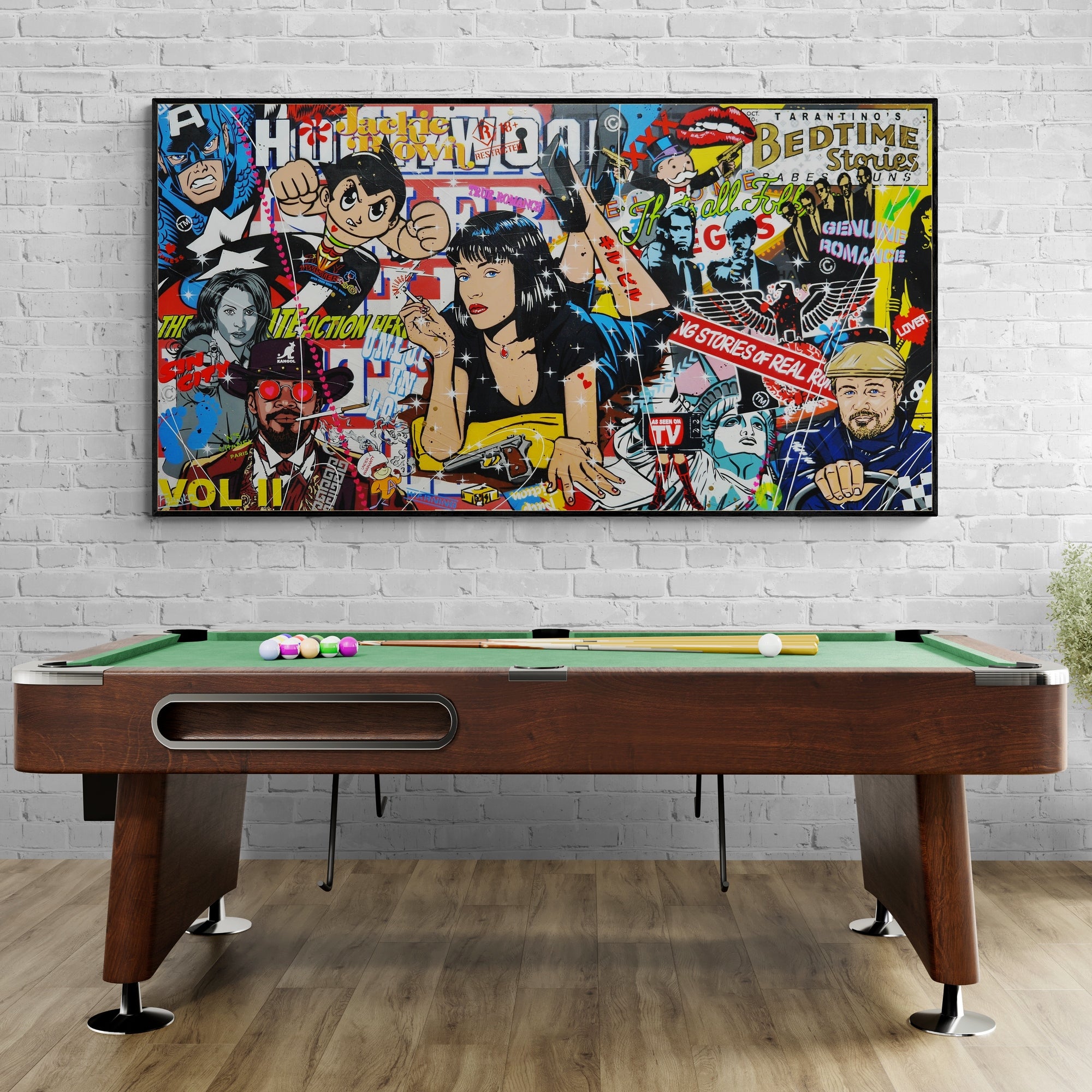 Bedtime with Quentin 190cm x 100cm Textured Urban Pop Art Painting