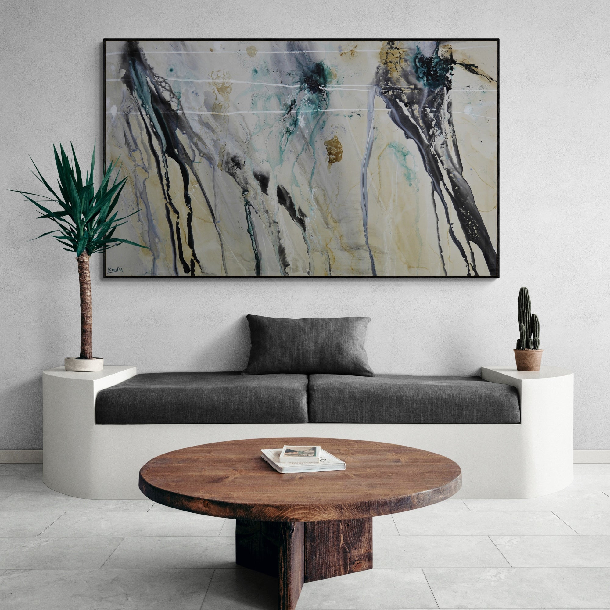 Refined 57 200cm x 120cm Blended Ink Abstract Painting