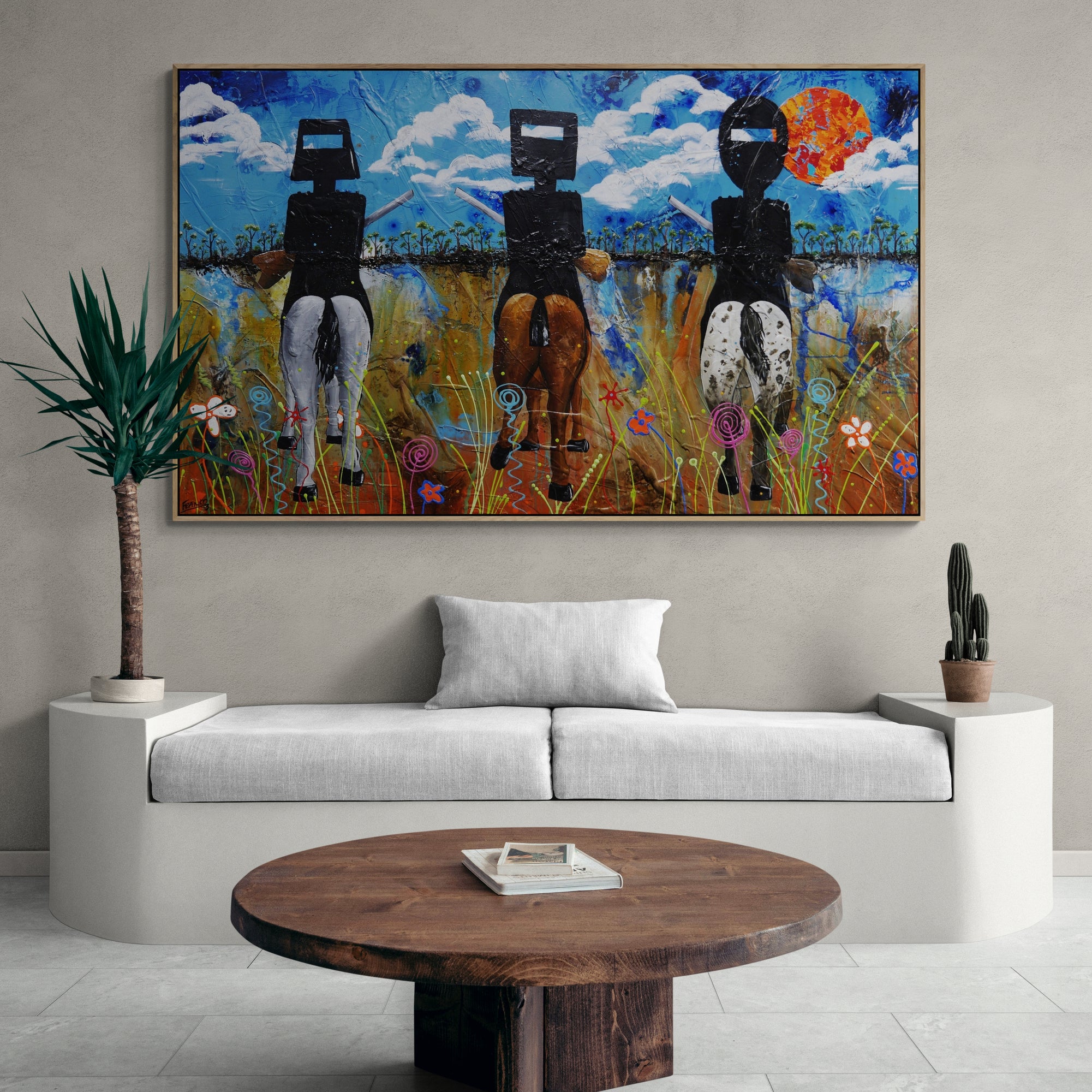 Kelly Bros 200cm x 120cm Ned Kelly Abstract Realism Textured Painting