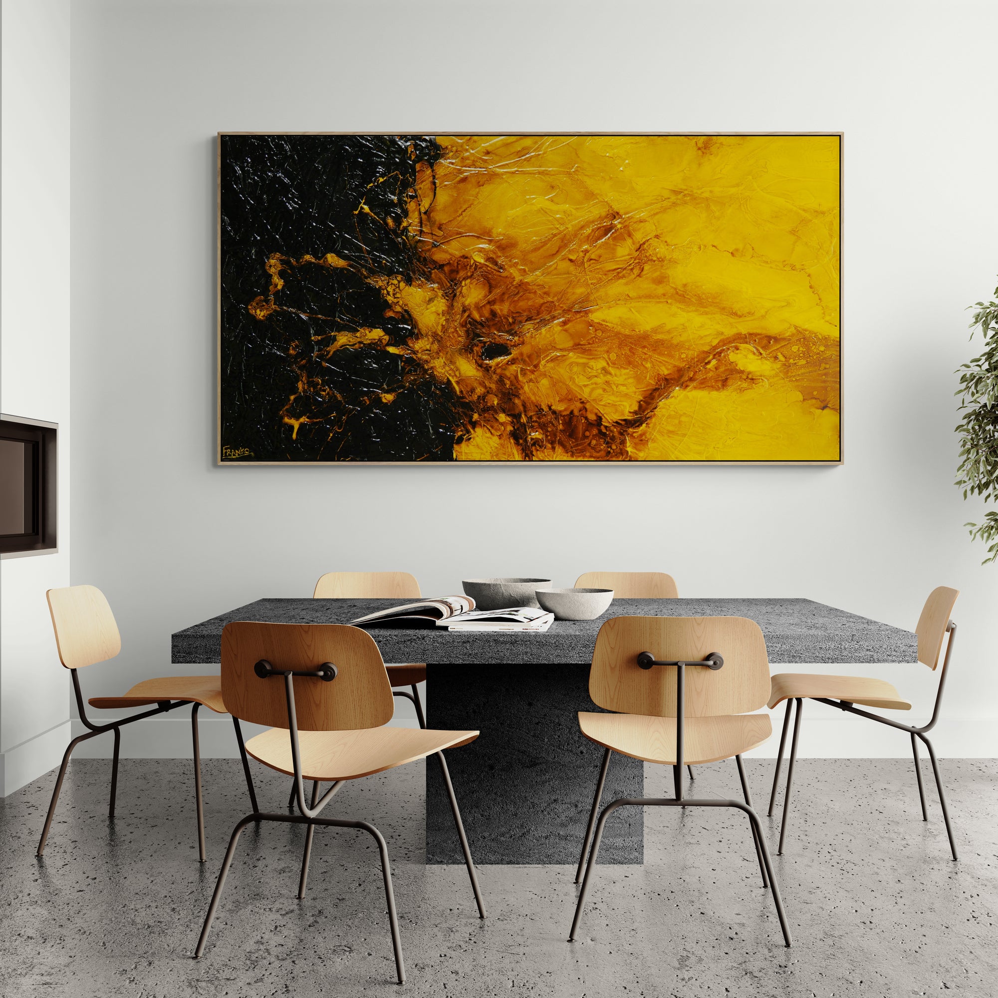 Natural Sunflower 190cm x 100cm Textured Abstract Painting (SOLD)