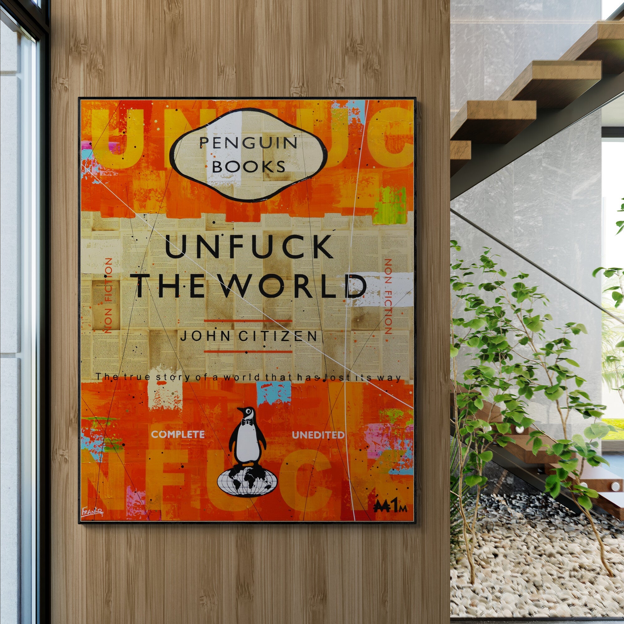 Worldwide 120cm x 150cm Urban Pop Book Club Painting (SOLD)