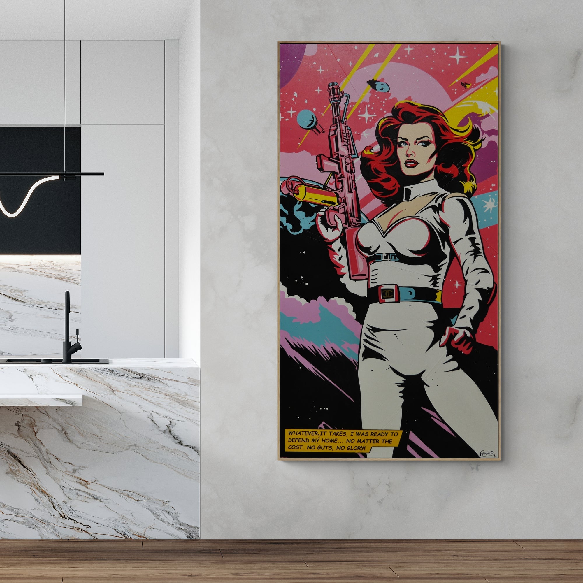 Interstellar Diva 190cm x 100cm Textured Space Ranger Classic Pop Art Painting