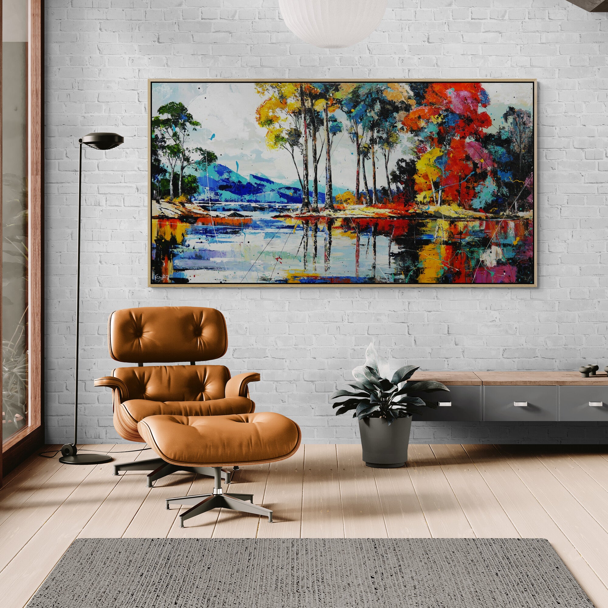A Quiet Reach 190cm x 100cm FRAMED Landscape Textured Abstract Realism Painting (SOLD)