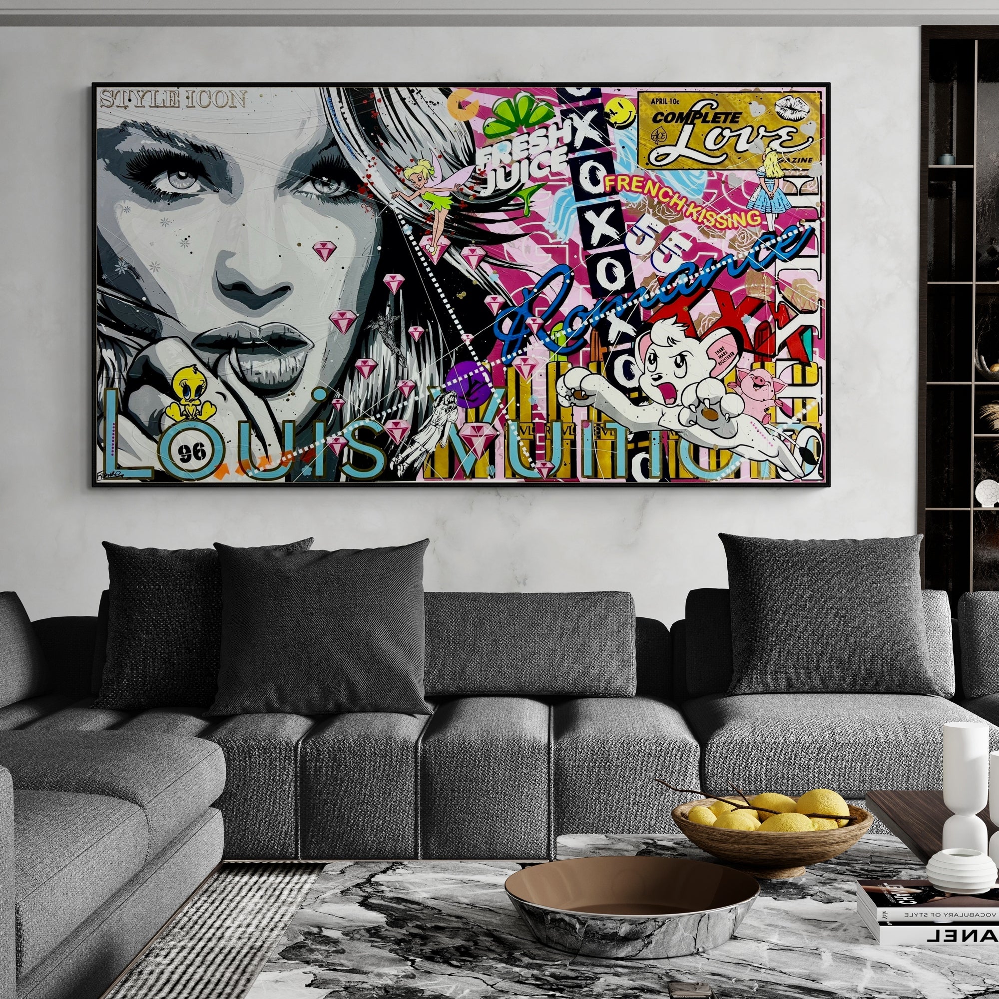 Romance and Pixie Dust 220cm x 120cm Sexy Woman Textured Urban Pop Art Painting (SOLD)
