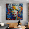 Wicked M 150cm x 150cm Marilyn Munroe Textured Abstract Realism Painting-abstract realism-[Franko Artist]-[The Block]-[Dream Homes]-[ideas]-Franklin Art Studio