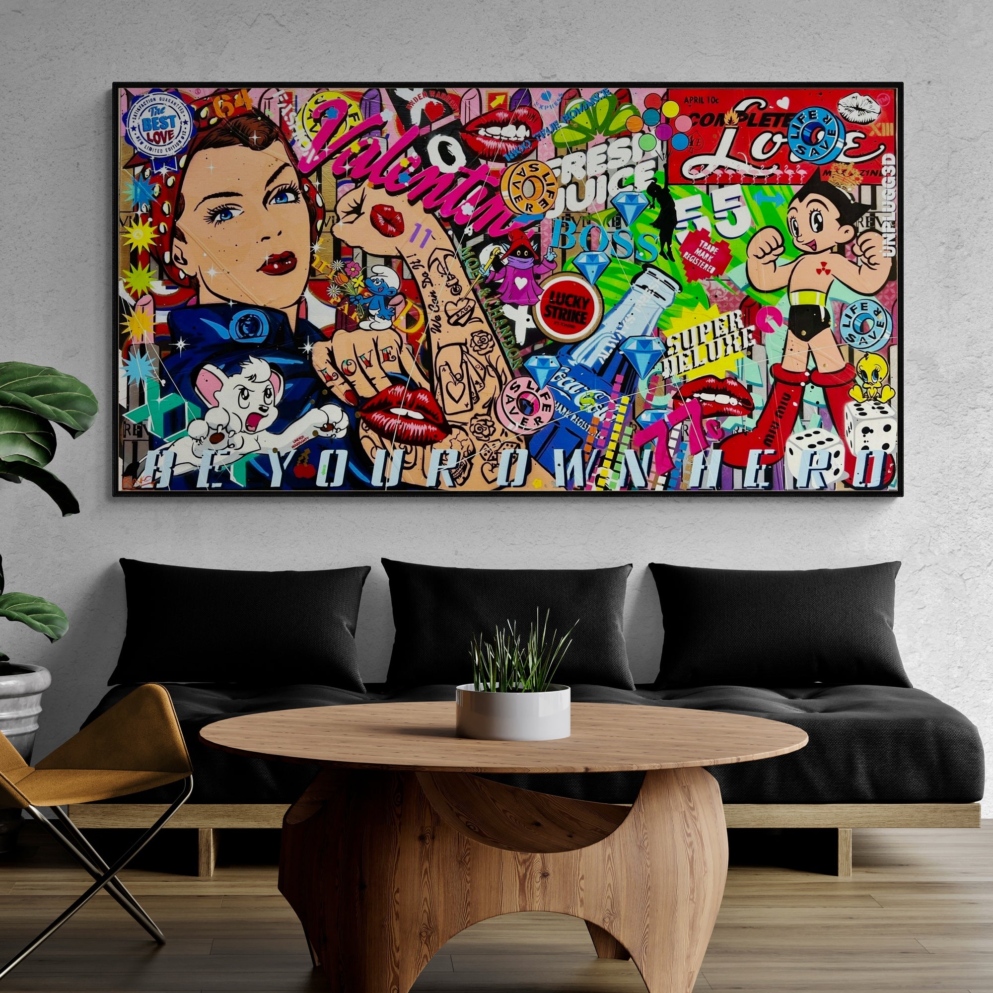 Rosie Love 190cm x 100cm Rosie the Riveter Textured Urban Pop Art Painting (SOLD)-Urban Pop Art-Franko-[huge]-[Australian]-[best Selling]-Franklin Art Studio
