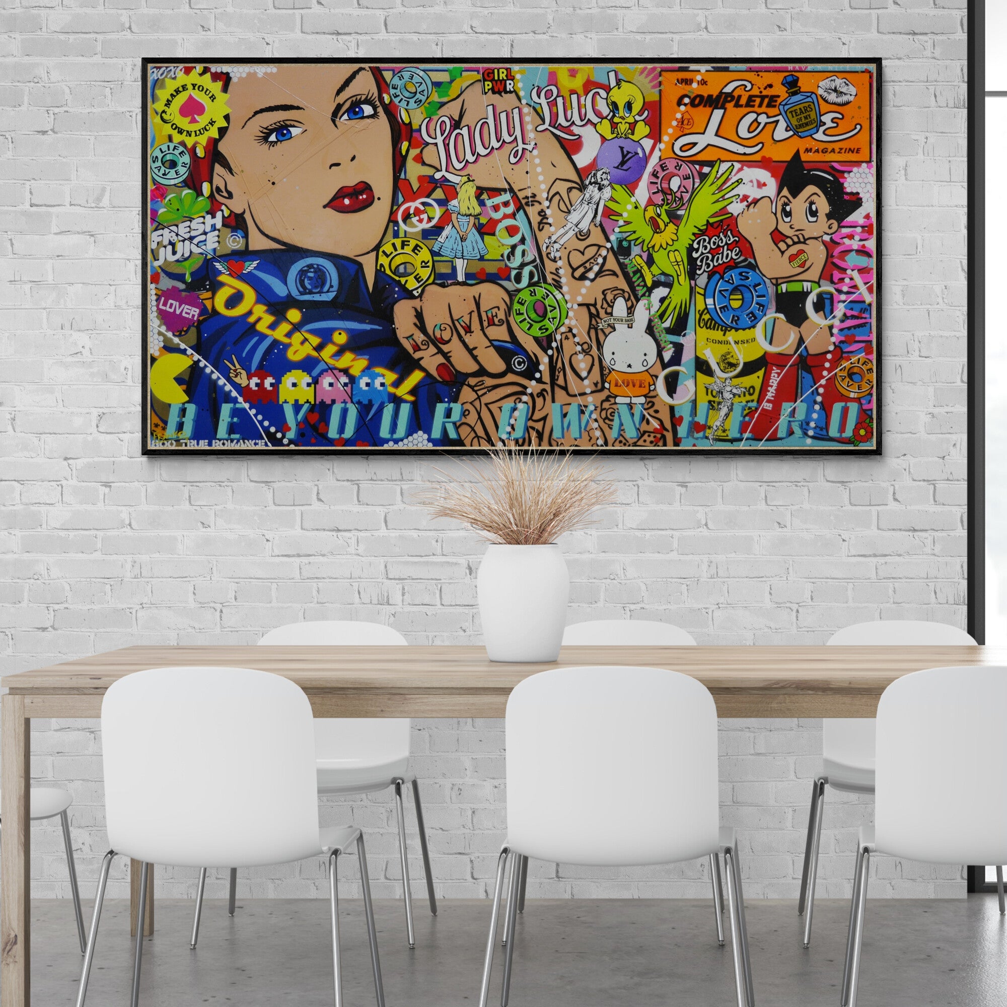 Rosie Power 190cm x 100cm Rosie the Riveter Textured Urban Pop Art Painting