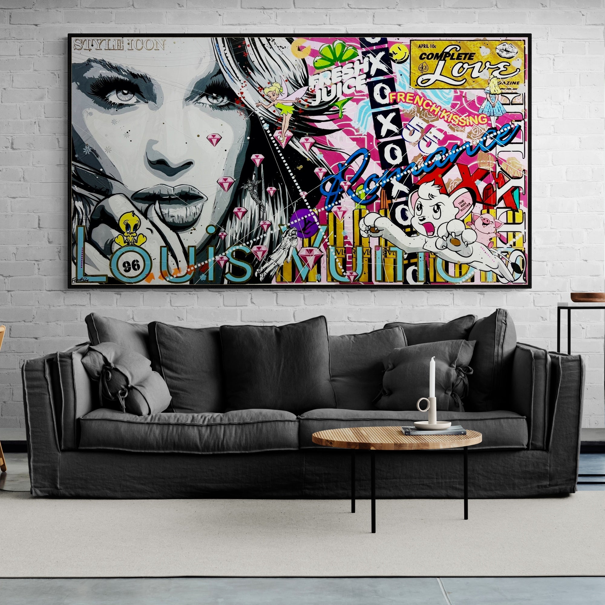 Romance and Pixie Dust 220cm x 120cm Sexy Woman Textured Urban Pop Art Painting (SOLD)