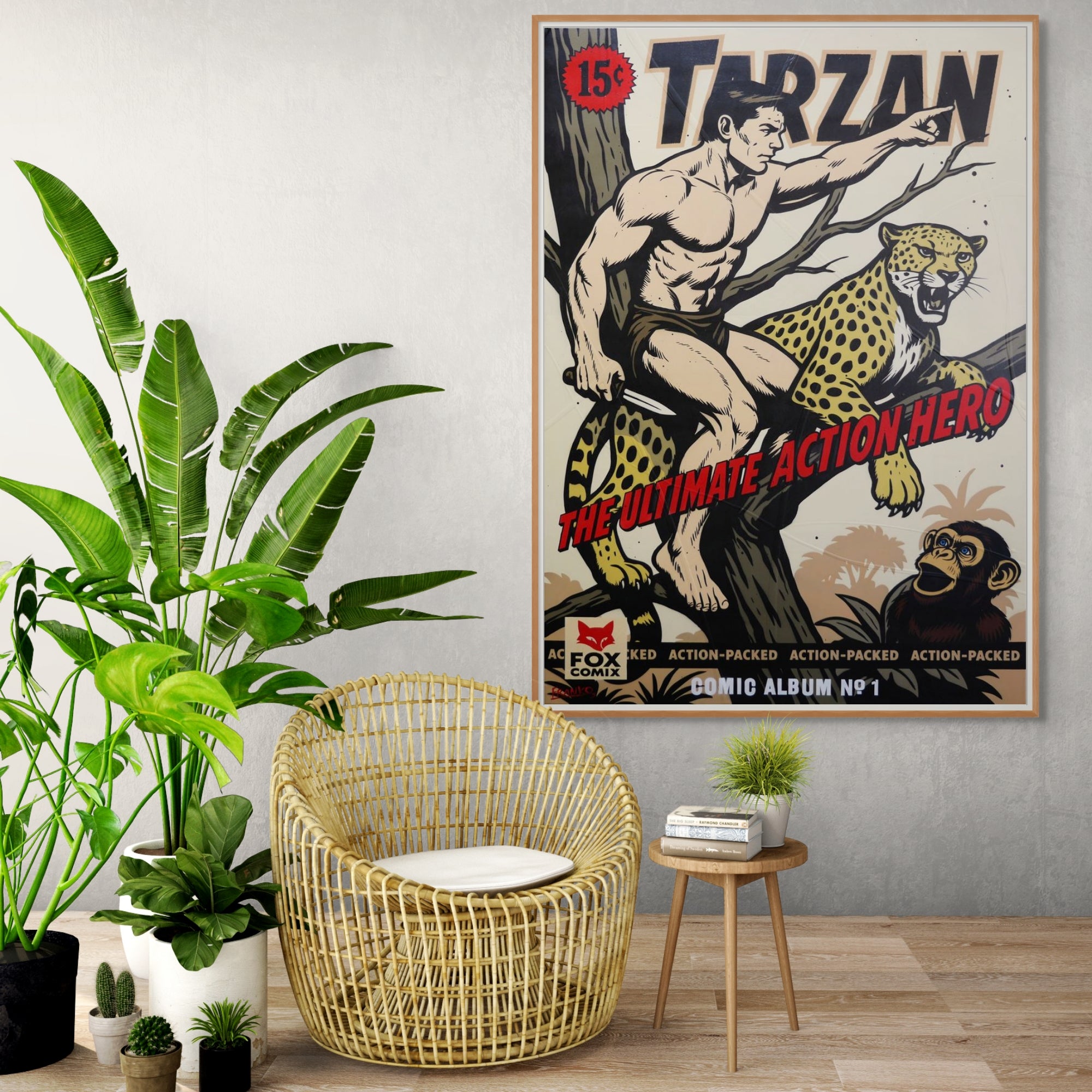 Tarzan Hero 100cm x 140cm Textured Urban Pop Art Painting