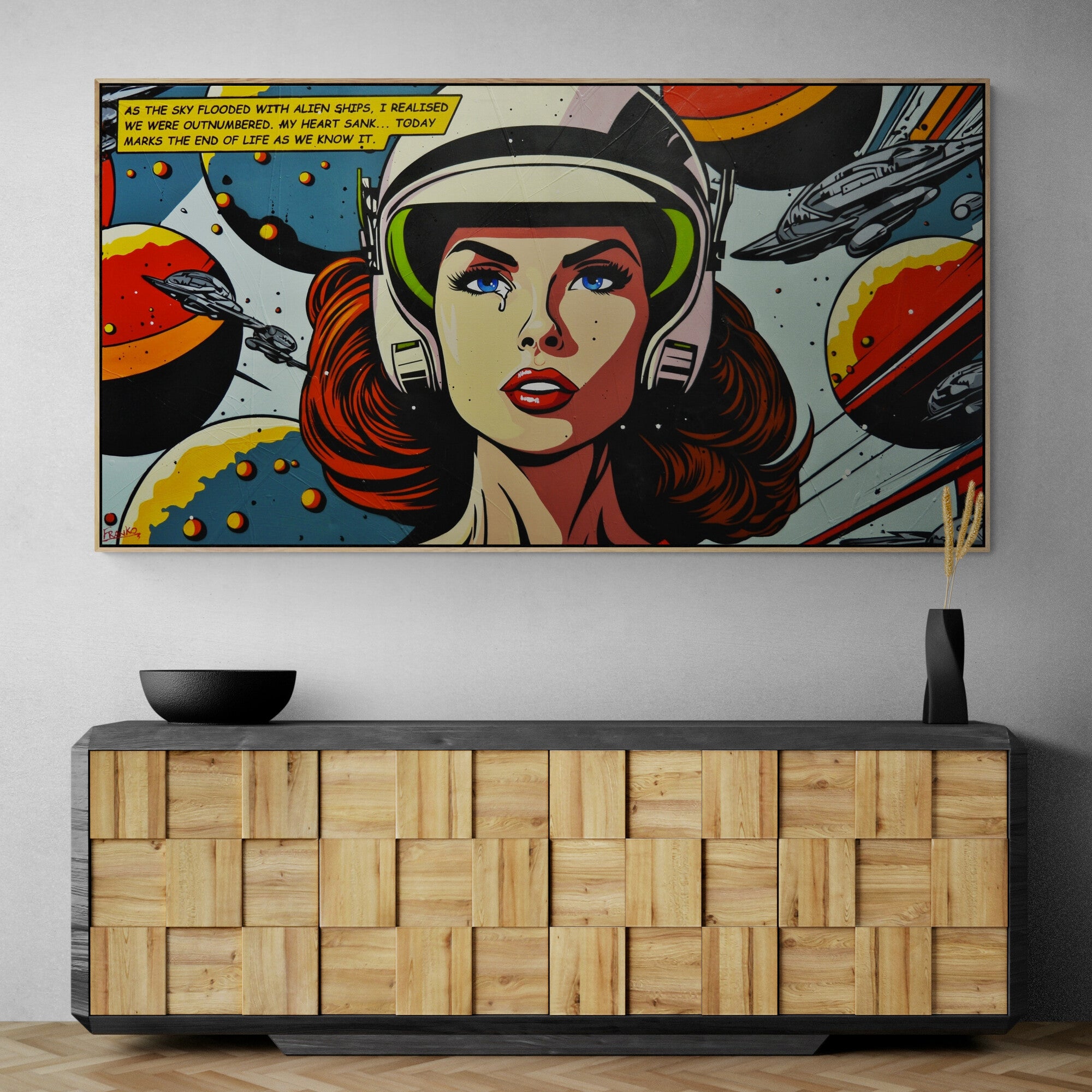 Life as we know it ... 190cm x 100cm Classic Pop Art Space Painting-Urban Pop Art-Franko-[huge]-[Australian]-[best Selling]-Franklin Art Studio