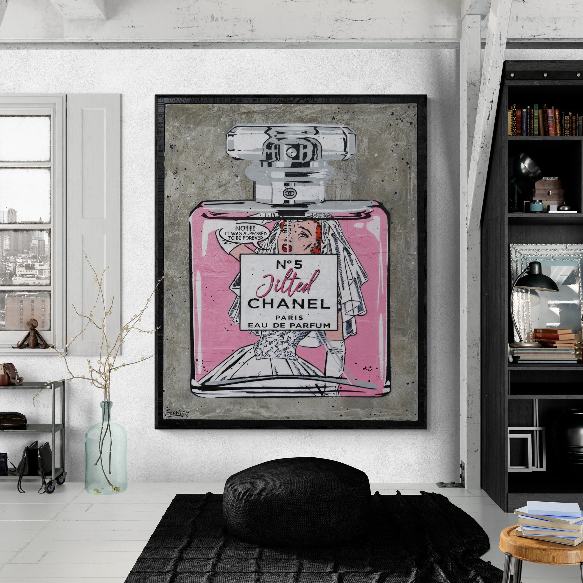Jilted No.5 120cm x 150cm Industrial Concrete Urban Pop Art Painting With Custom Etched Frame (SOLD)