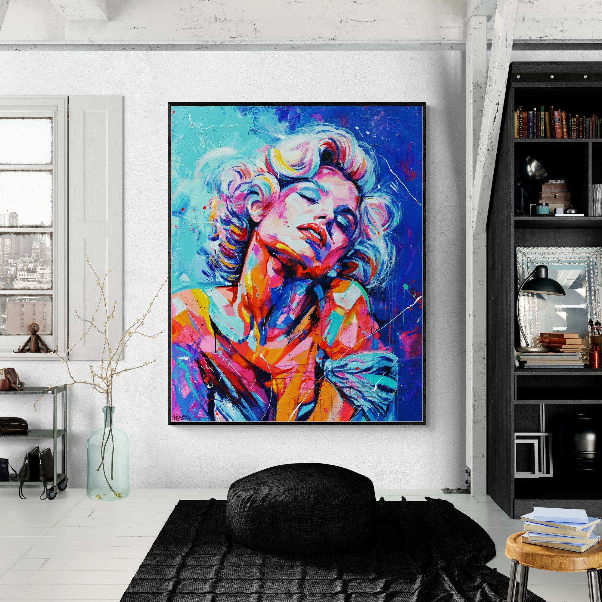 Neon 120cm x 150cm Marilyn Monroe Textured Abstract Realism Painting (SOLD)