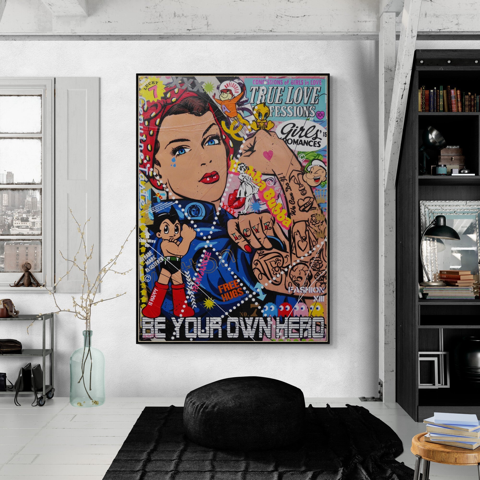 Be your own Rosie 140cm x 100cm Rosie The Riveter Textured Urban Pop Art Painting (SOLD)