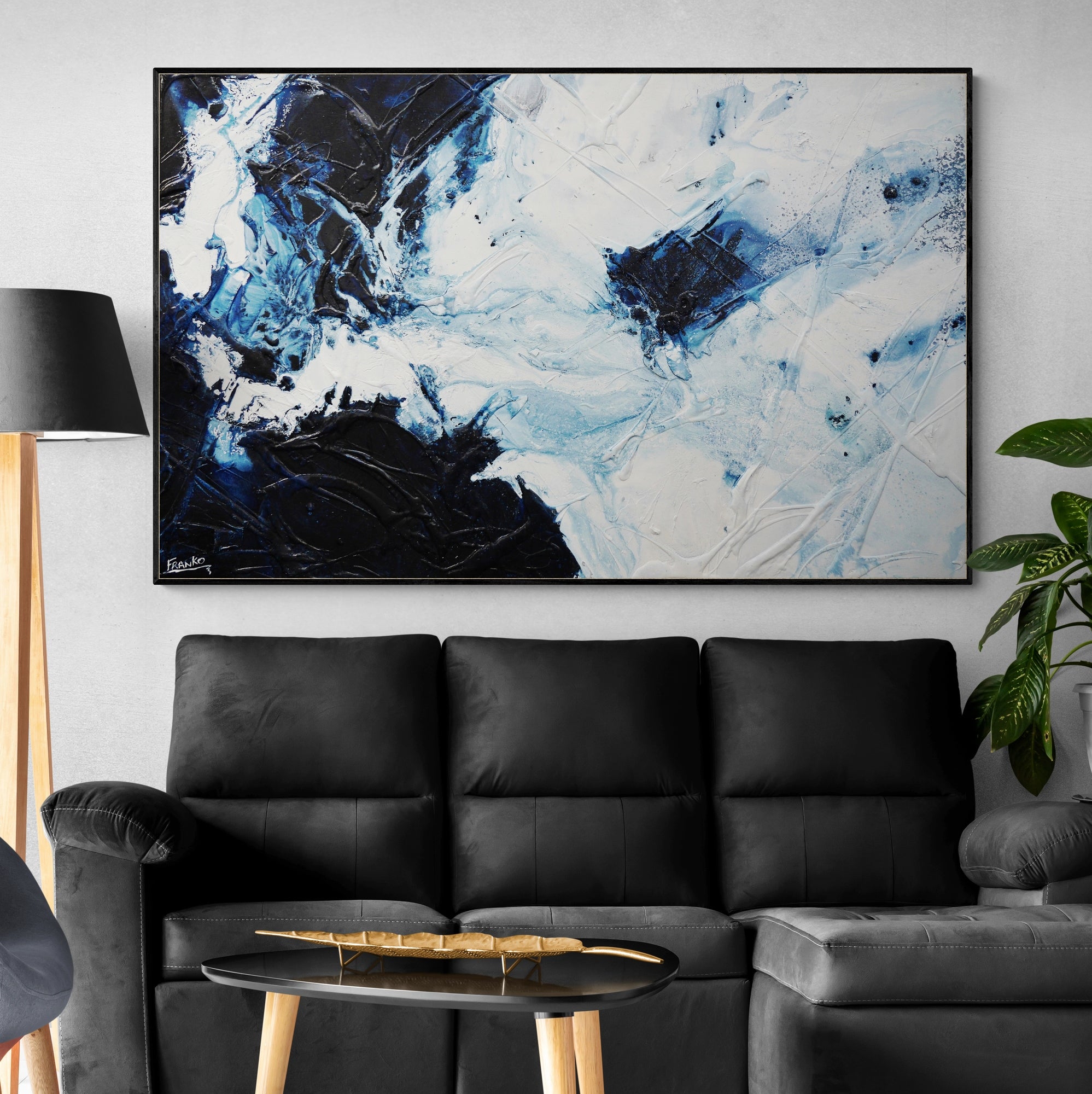 Midnight Sugar 160cm x 100cm Textured Abstract Painting