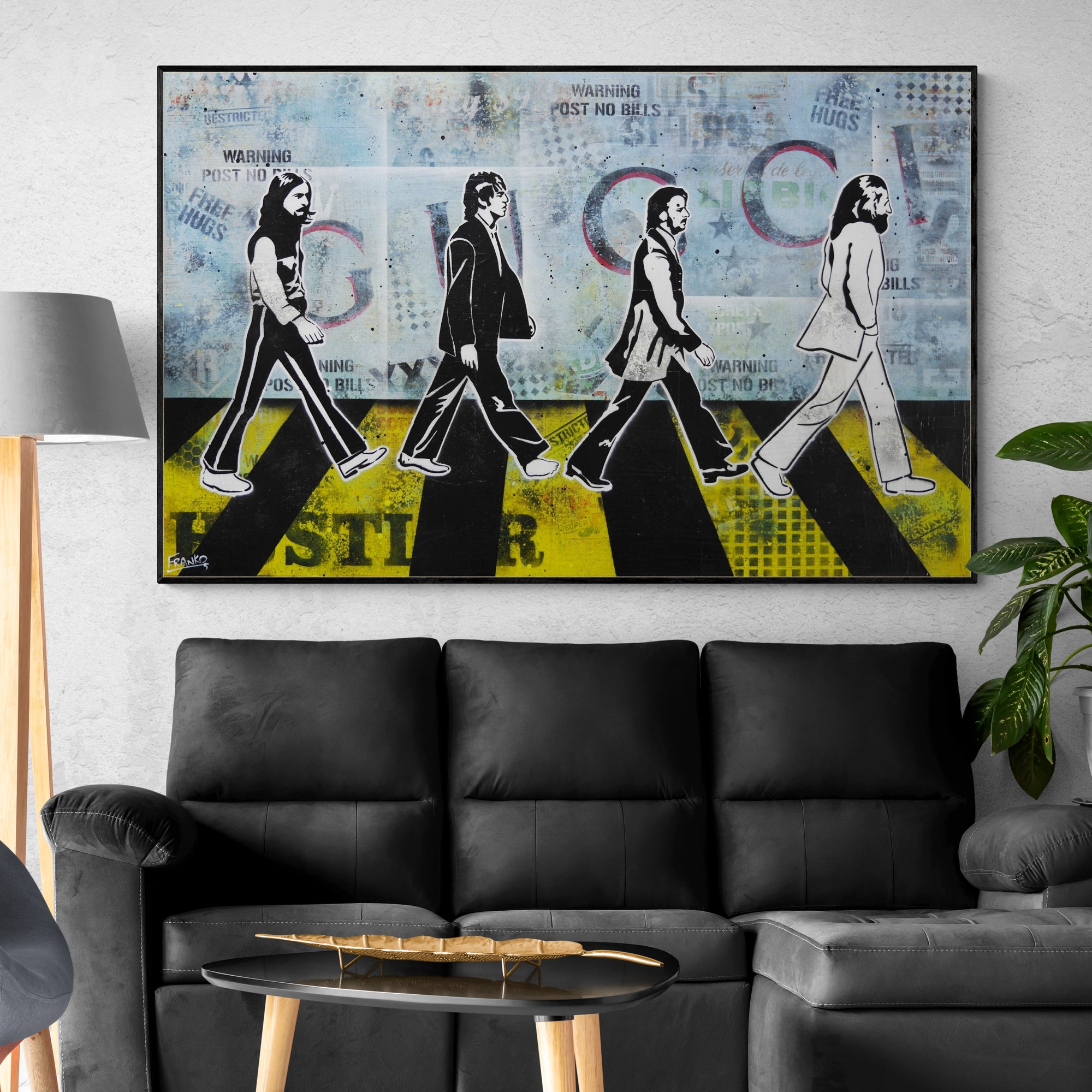 Abbey Road 160cm x 100cm Beatles Textured Urban Pop Art Painting (SOLD)