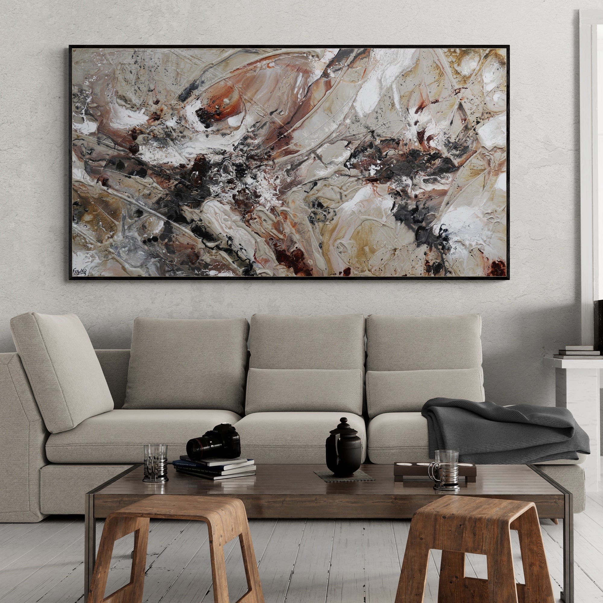 Rusted Almond 190cm x 100cm Textured Abstract Painting (SOLD)