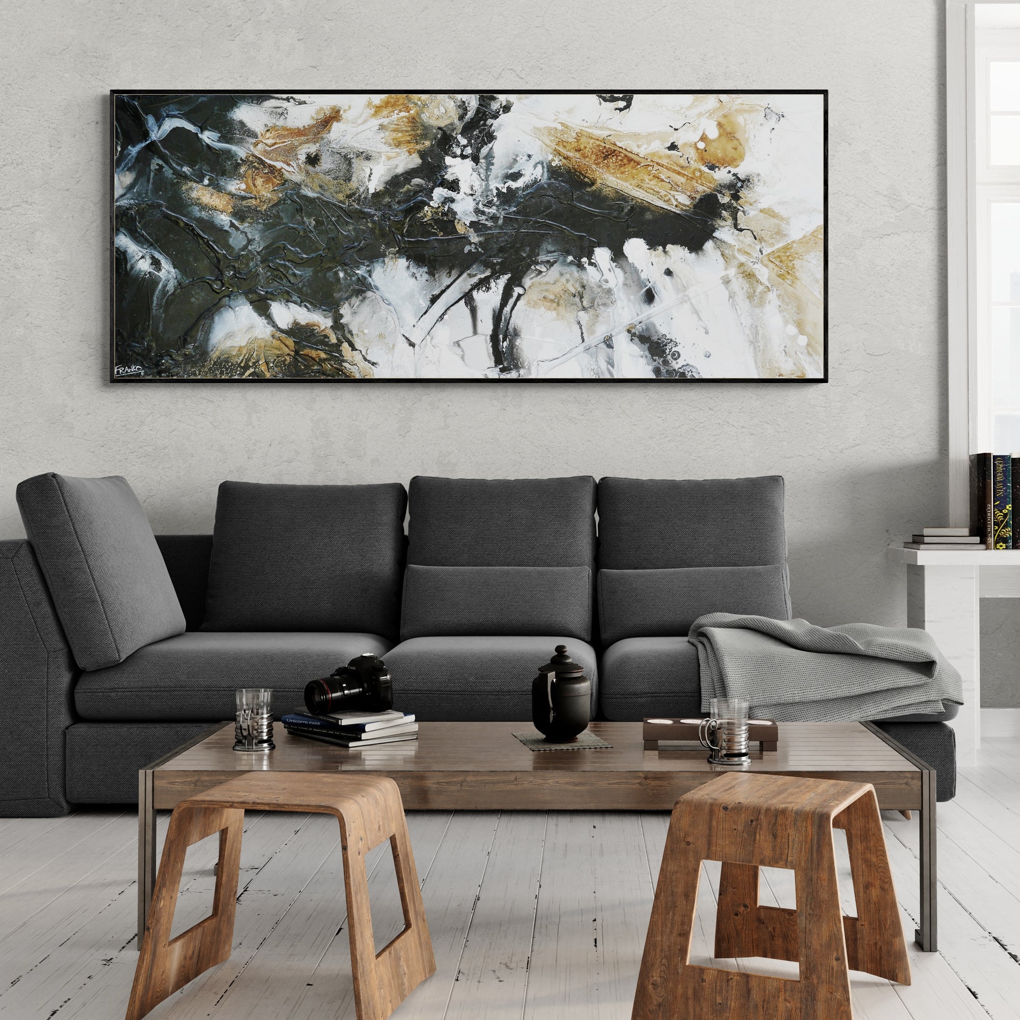 Blaqued Rust 200cm x 80cm Textured Abstract Painting (SOLD)