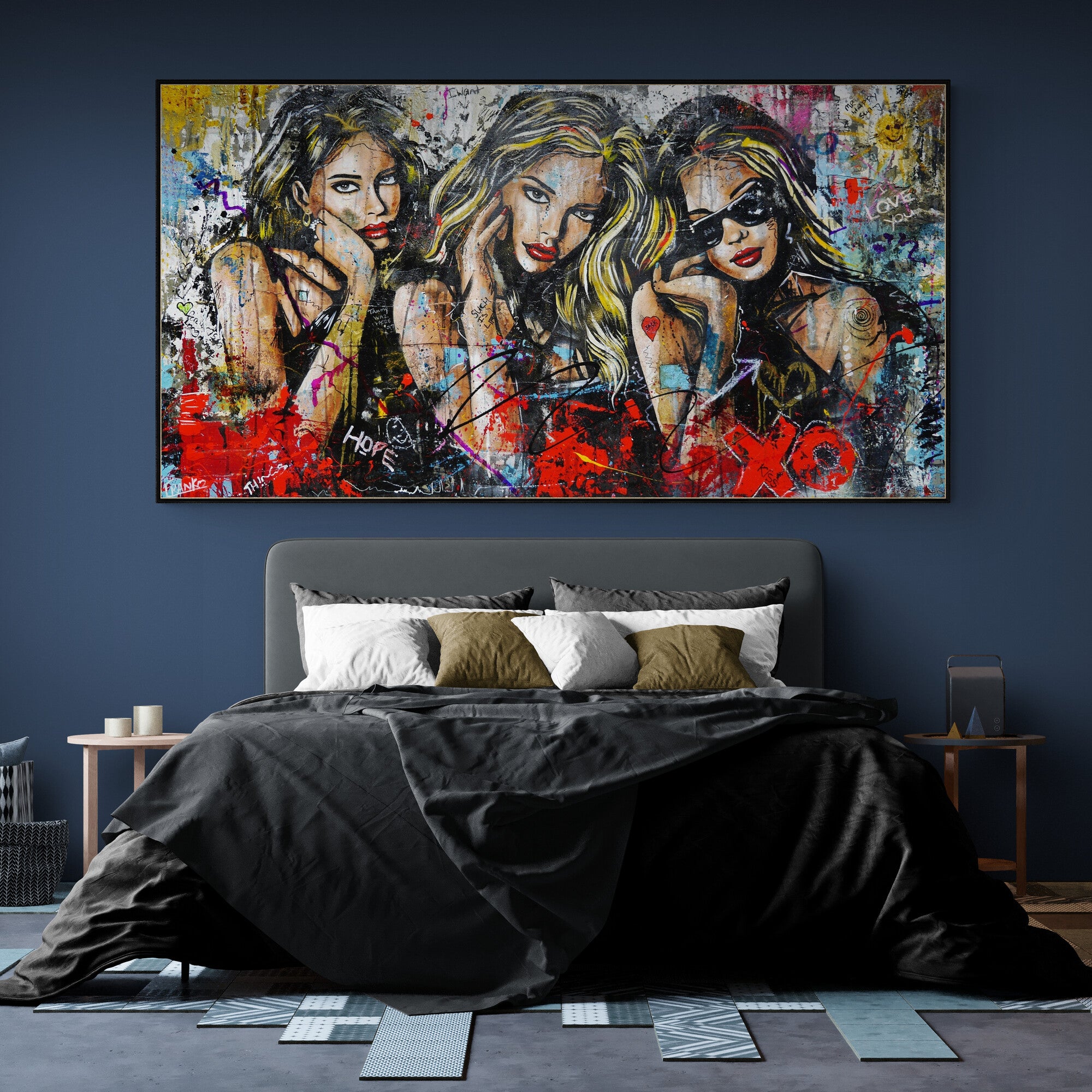 Goddesses 190cm x 100cm Sexy Concrete Textured Street Art Painting (SOLD)