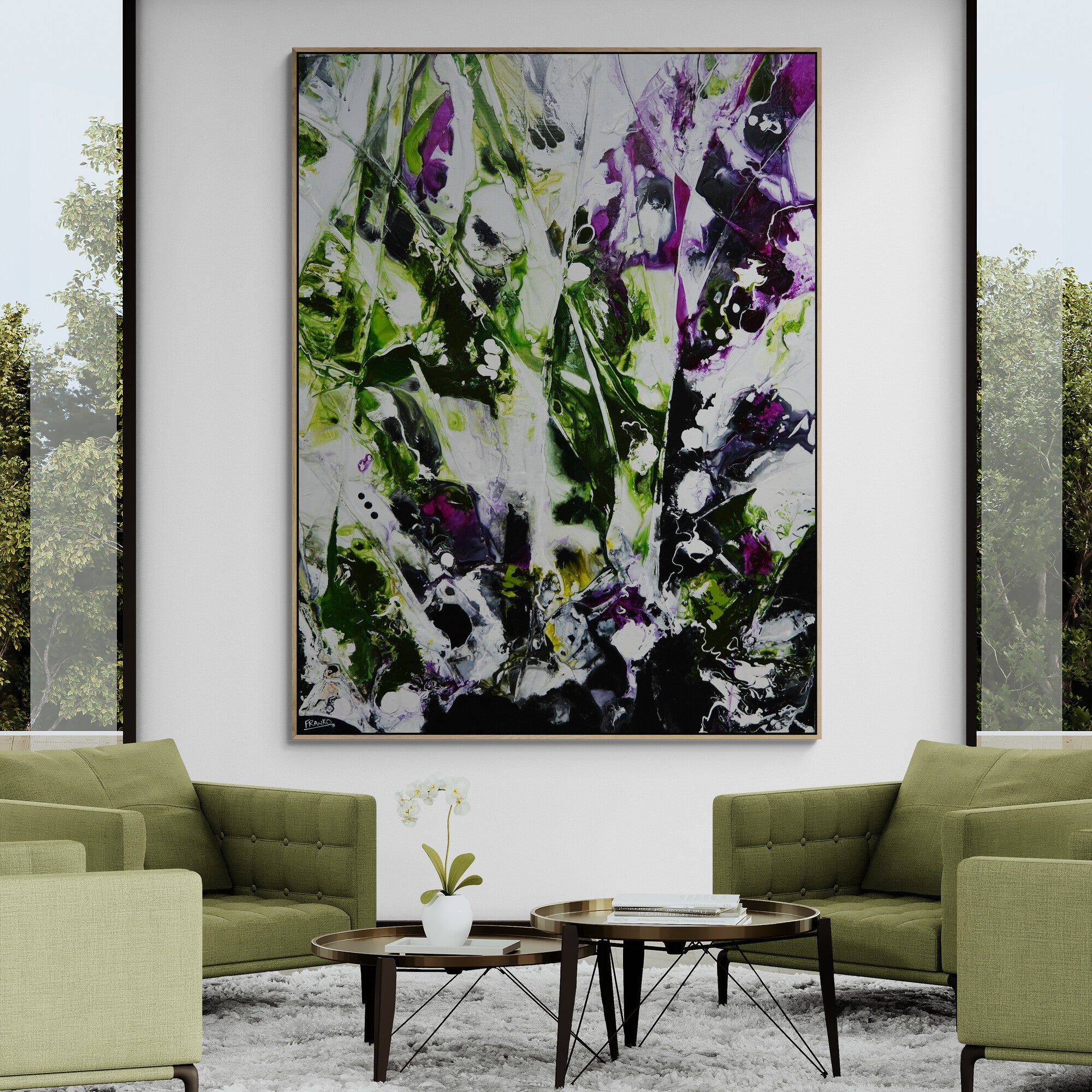 Velvetine and Sap 140cm x 180cm Original Hand Painted Textured Abstract Painting