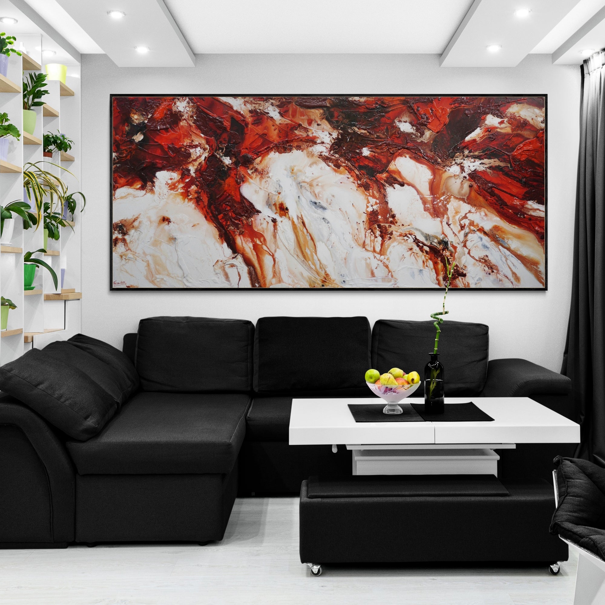 Sunburnt Oxide 270cm x 120cm Textured Abstract Painting-Abstract-[Franko Artist]-[The Block]-[Dream Homes]-[ideas]-Franklin Art Studio