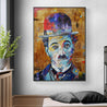 Blue Charlie 140cm x 100cm Charlie Chaplin Abstract Realism Book Club Painting (SOLD)-book club-[Franko Artist]-[Cheryl]-[Wendy]-[Gabriela]-Franklin Art Studio