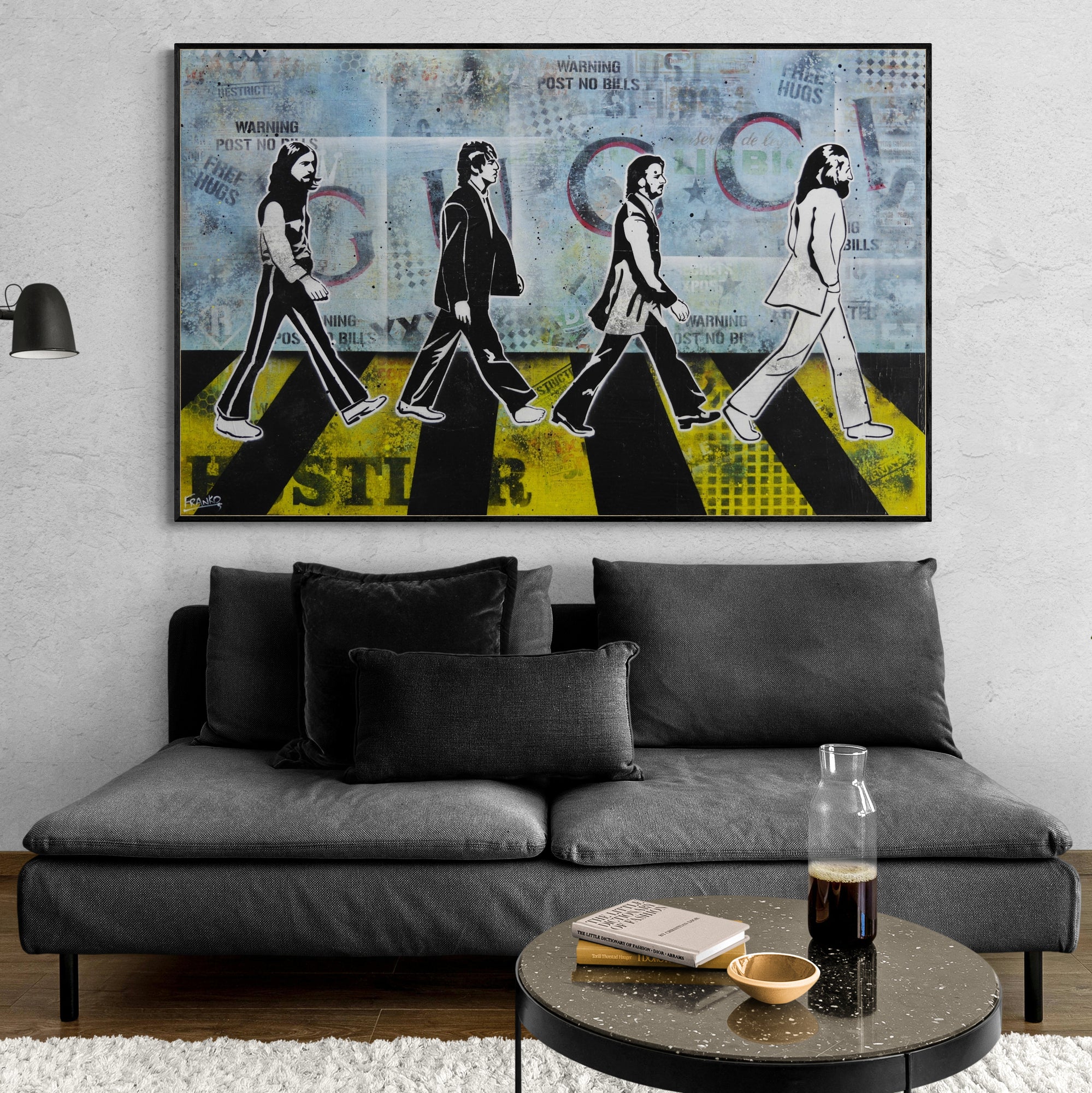 Abbey Road 160cm x 100cm Beatles Textured Urban Pop Art Painting (SOLD)