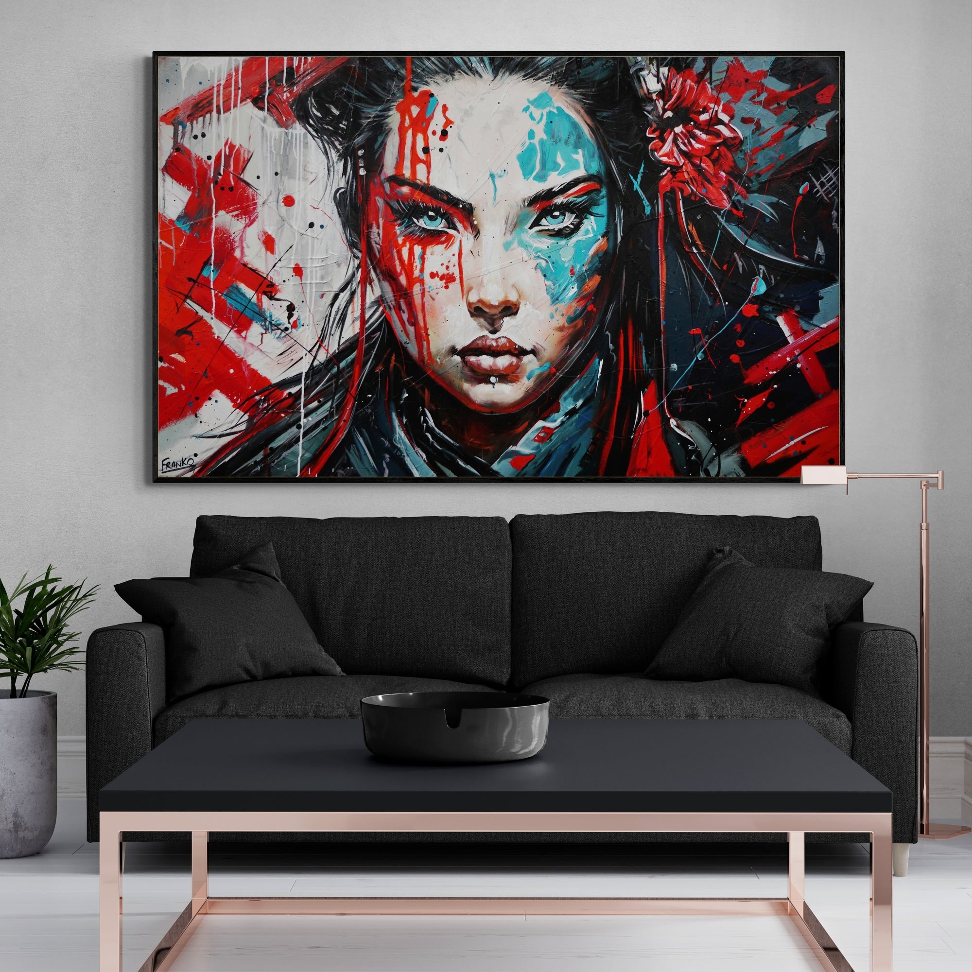 Nakano 160cm x 100cm "Brave and Beautiful" Abstract Realism Framed Textured Painting