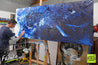 Blue Rhymes 240cm x 100cm Blue Abstract Painting-abstract-[Franko Artist]-[Gold Coast]-[Brisbane]-[Huge]-Franklin Art Studio